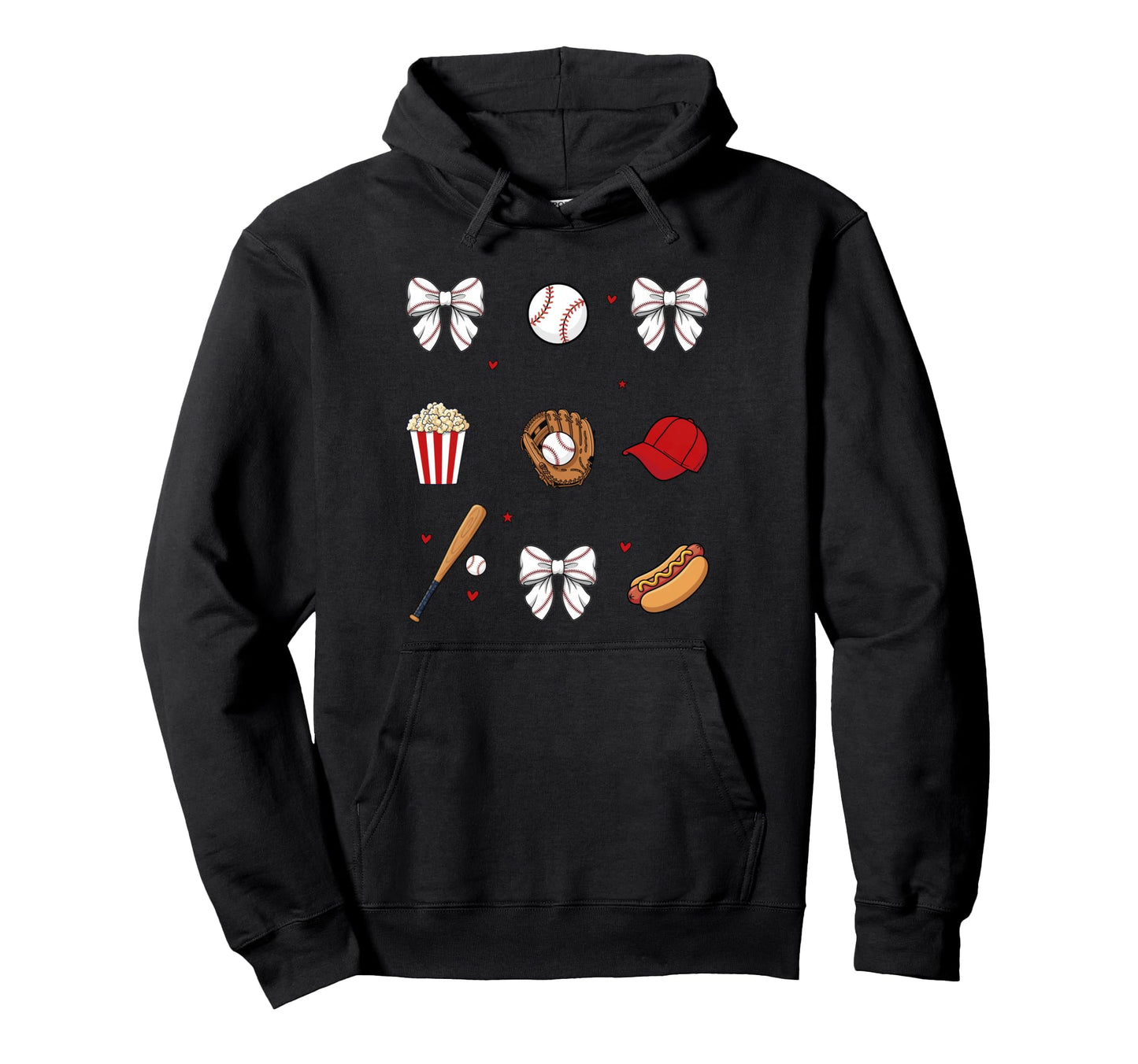 Baseball Sister Coquette Bow Hoodie - Unique Graphic for Adults - T-Shirt, Sweatshirt, Hoodie