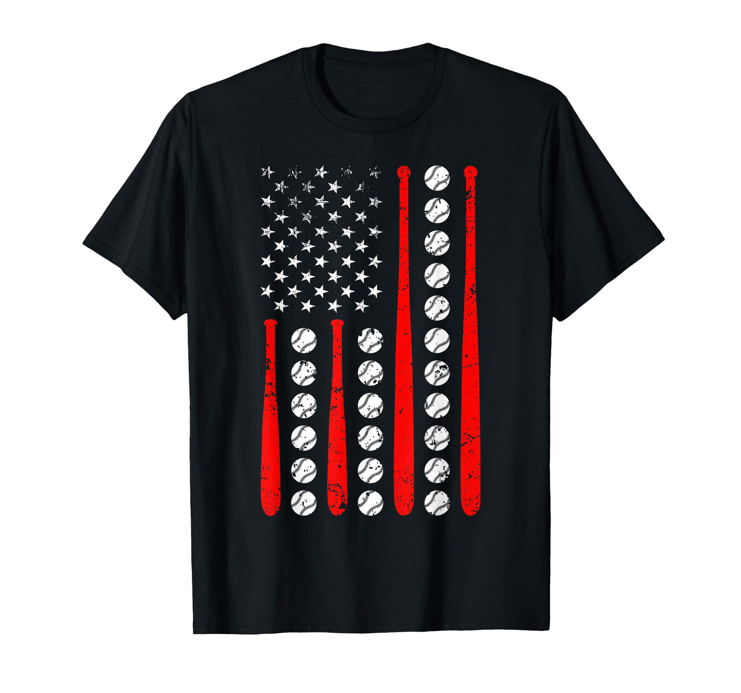 Baseball Usa Flag 4Th July American T-Shirt - Aesthetic Graphic for Adults - T-Shirt, Sweatshirt, Hoodie