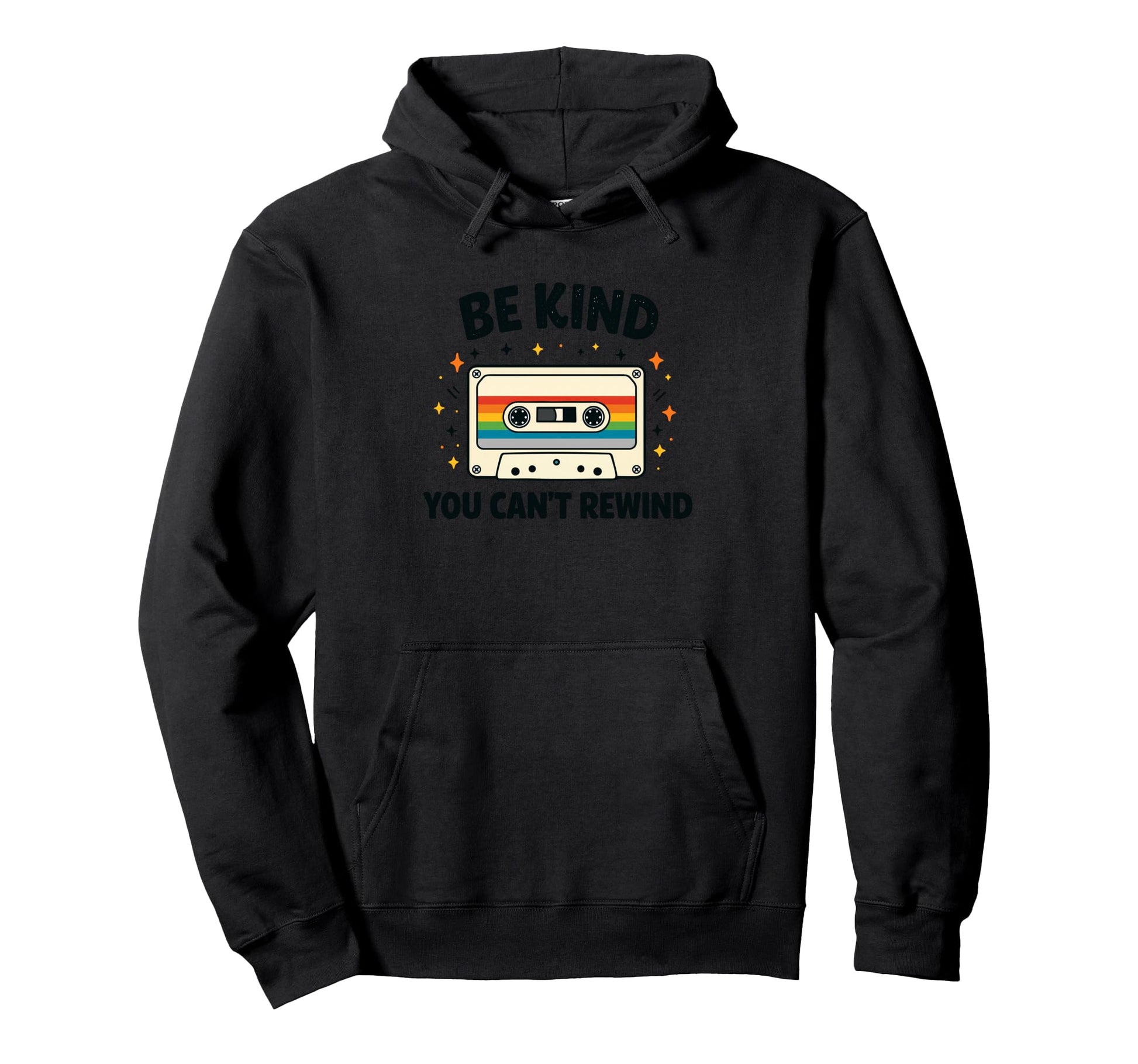 Cassette Be Kind Motivational Hoodie - Graphic Print Unisex - T-Shirt, Sweatshirt, Hoodie