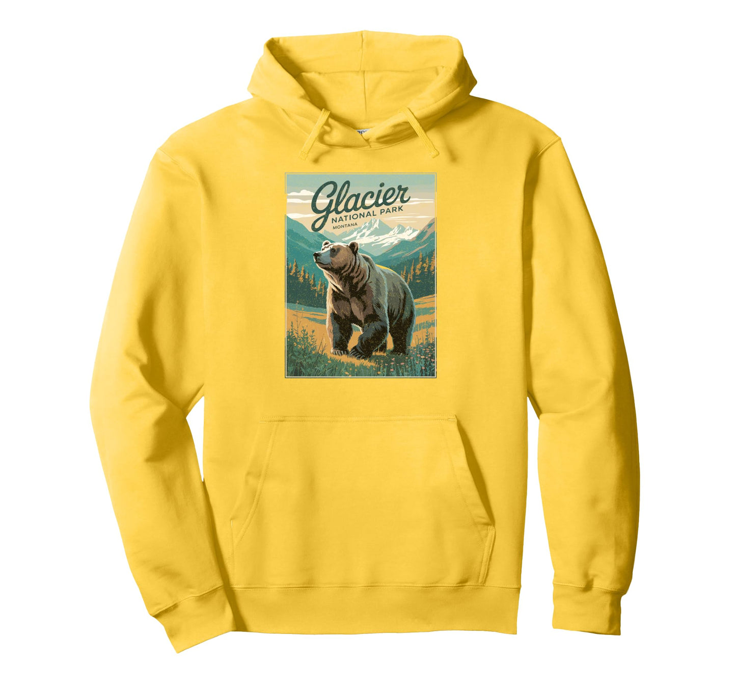 Glacier National Park Montana Usa Hoodie - Unique Graphic for Adults - T-Shirt, Sweatshirt, Hoodie