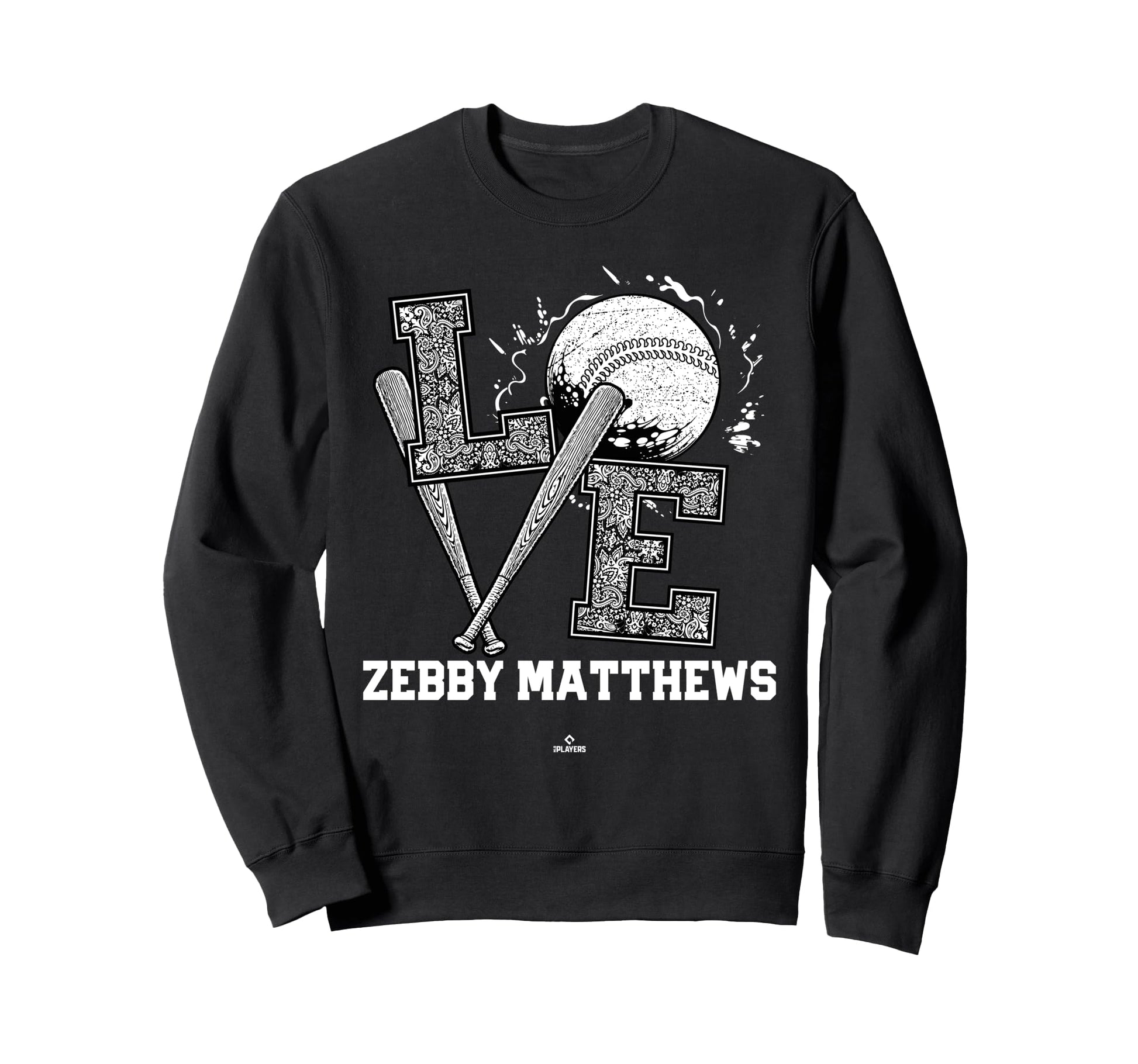 Distressed Baseball Love Zebby Sweatshirt - Trendy Graphic Men Women - T-Shirt, Sweatshirt, Hoodie