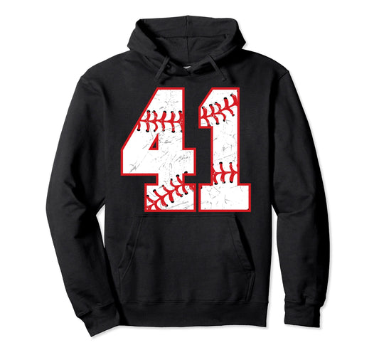 41 Birthday Baseball Theme Bday Hoodie - Casual Everyday Wear for Adults - T-Shirt, Sweatshirt, Hoodie