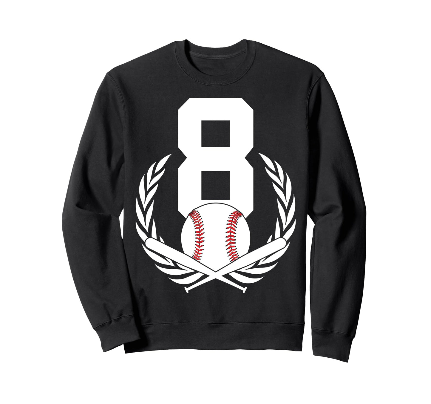 8 Years Number 8 Baseball 8Th Sweatshirt - Fun Novelty Design Men Women - T-Shirt, Sweatshirt, Hoodie