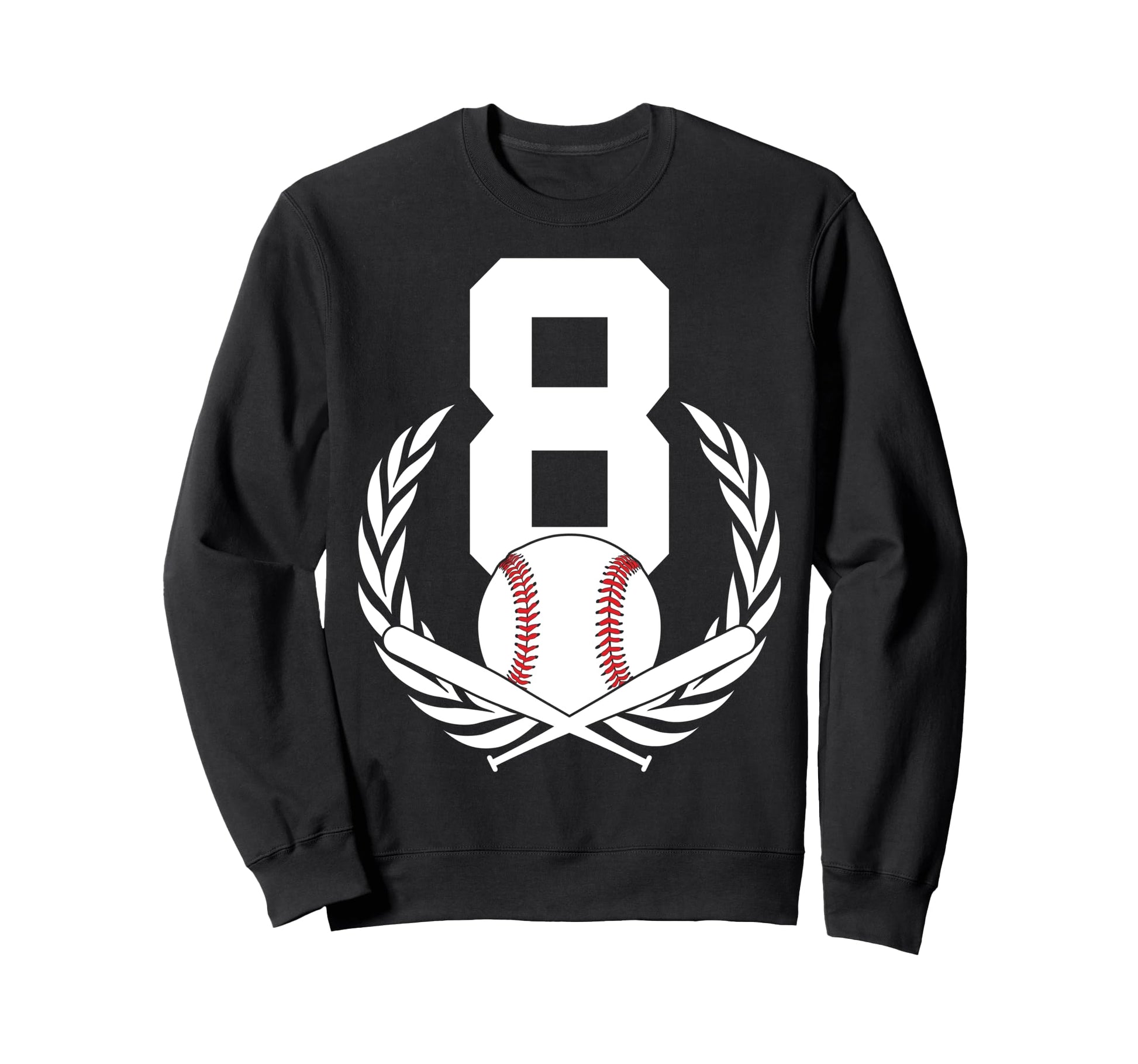 8 Years Number 8 Baseball 8Th Sweatshirt - Fun Novelty Design Men Women - T-Shirt, Sweatshirt, Hoodie