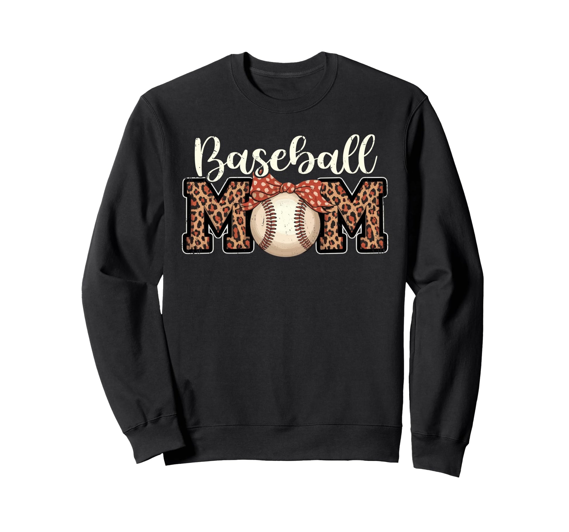 Baseball Mom Headband Leopard Sweatshirt - Custom Art Print for Adults - T-Shirt, Sweatshirt, Hoodie