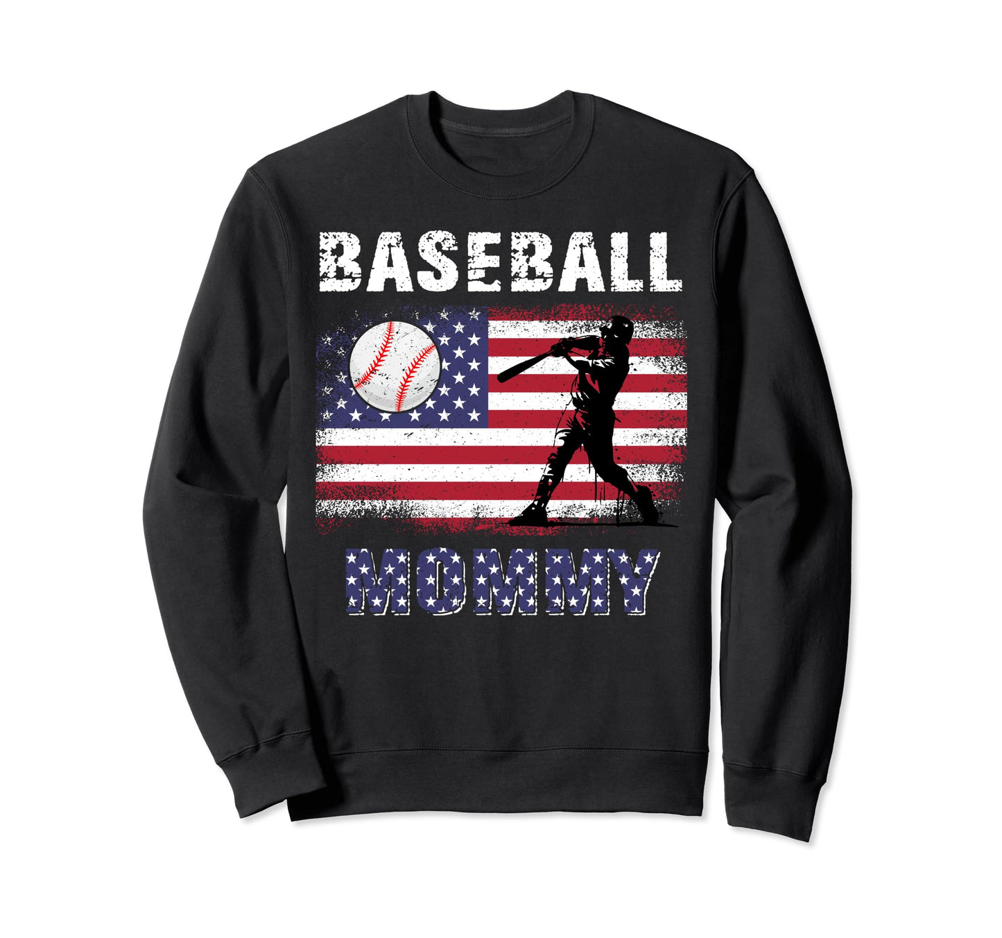 Proud Baseball Mommy Usa American Sweatshirt - Aesthetic Graphic Unisex - T-Shirt, Sweatshirt, Hoodie