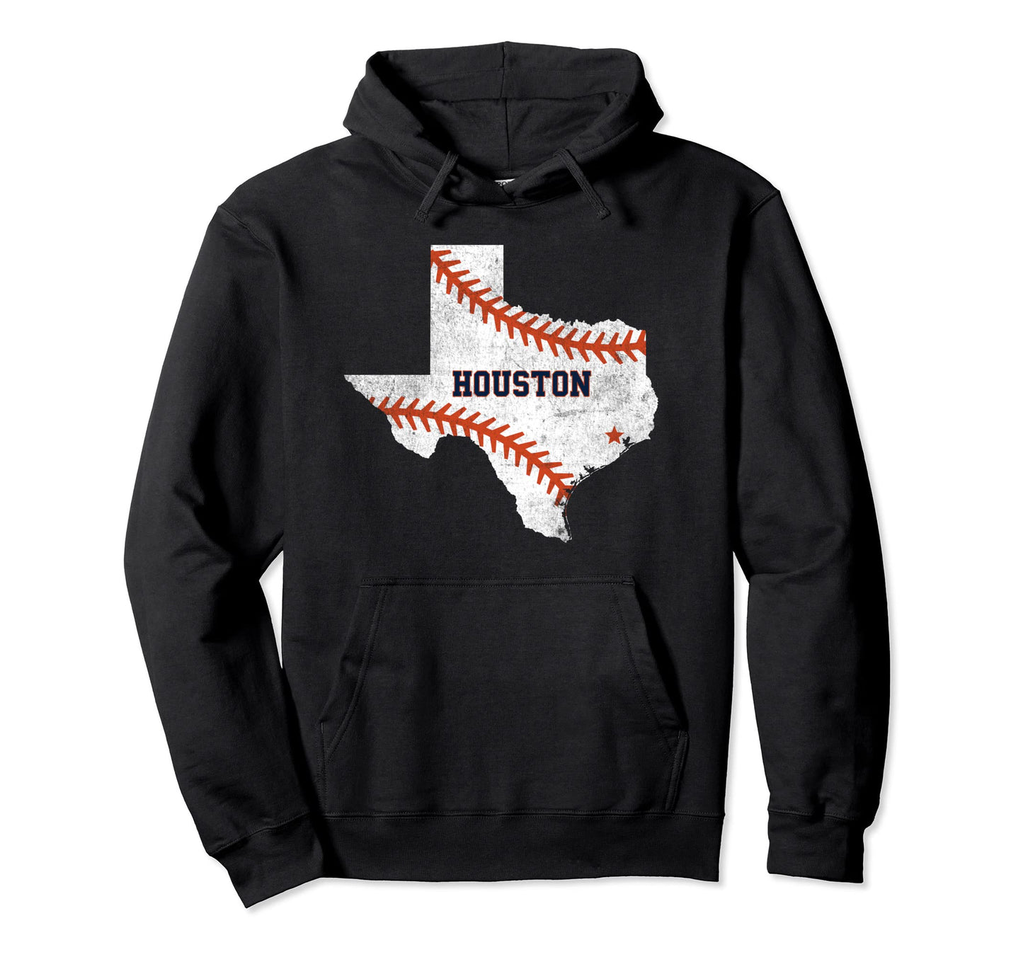 Houston Baseball Distressed Hoodie - Custom Art Print for Adults - T-Shirt, Sweatshirt, Hoodie