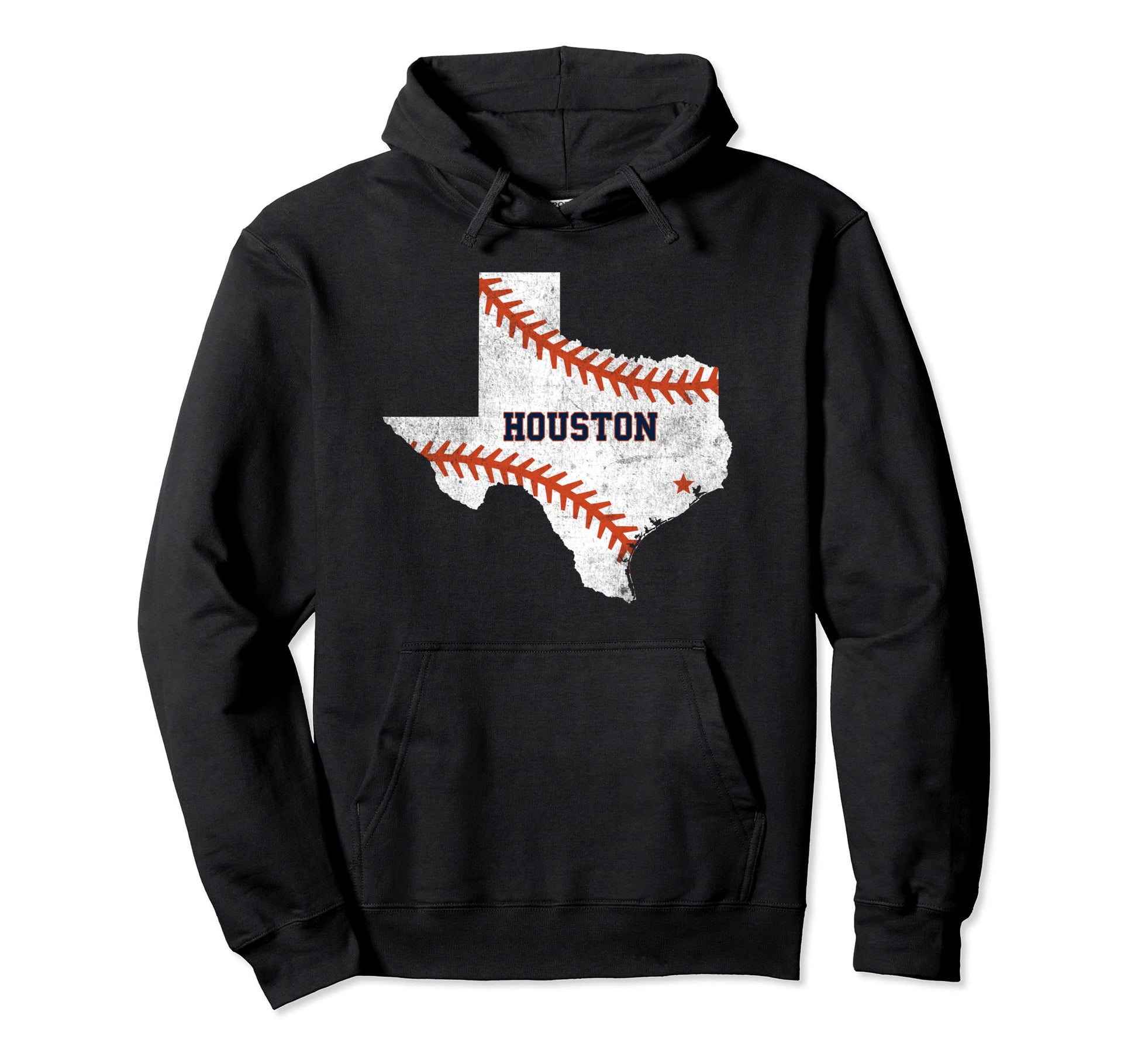 Houston Baseball Distressed Hoodie - Custom Art Print for Adults - T-Shirt, Sweatshirt, Hoodie