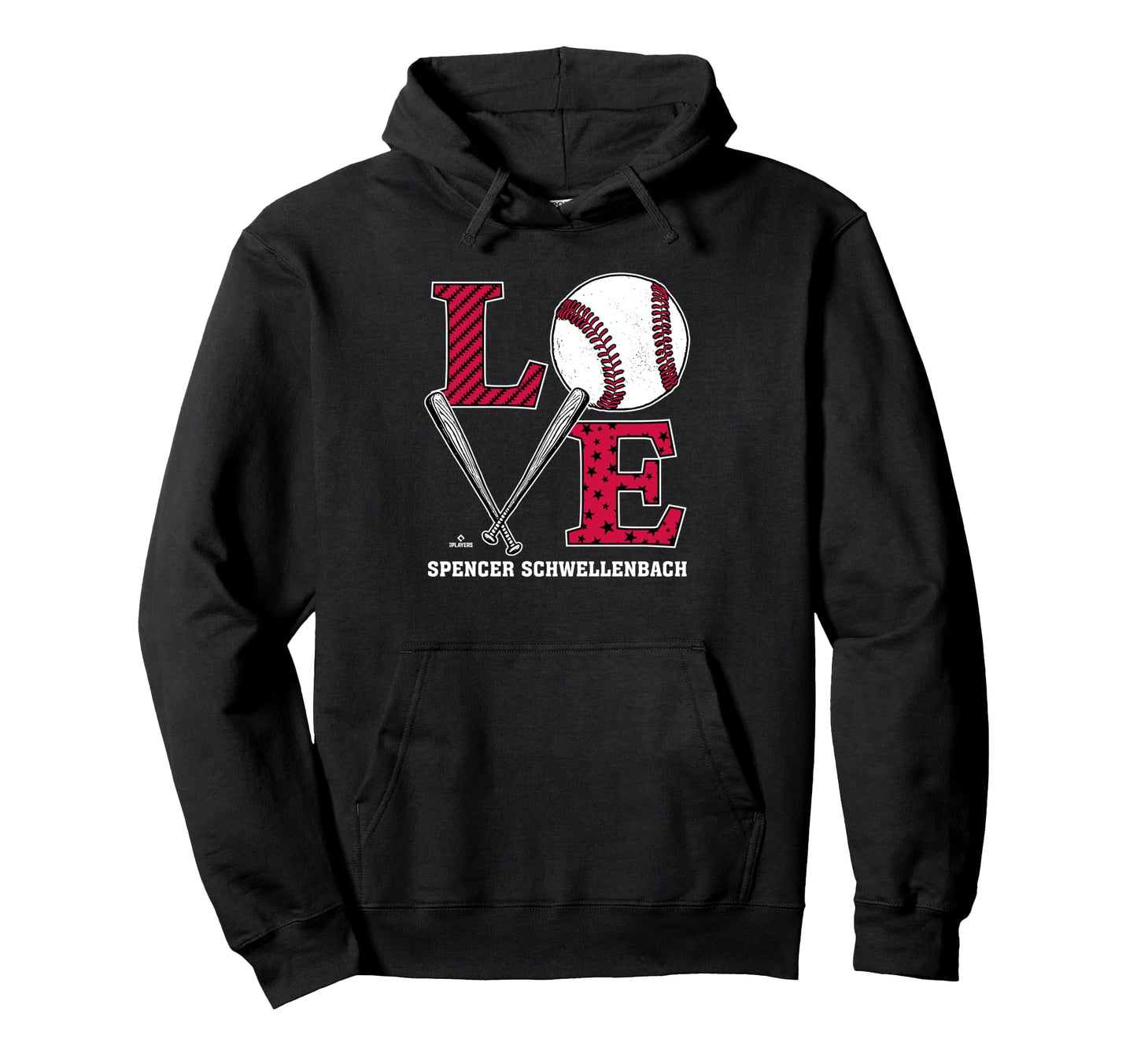Distressed Baseball Love Spencer Hoodie - Minimalist Print Unisex - T-Shirt, Sweatshirt, Hoodie