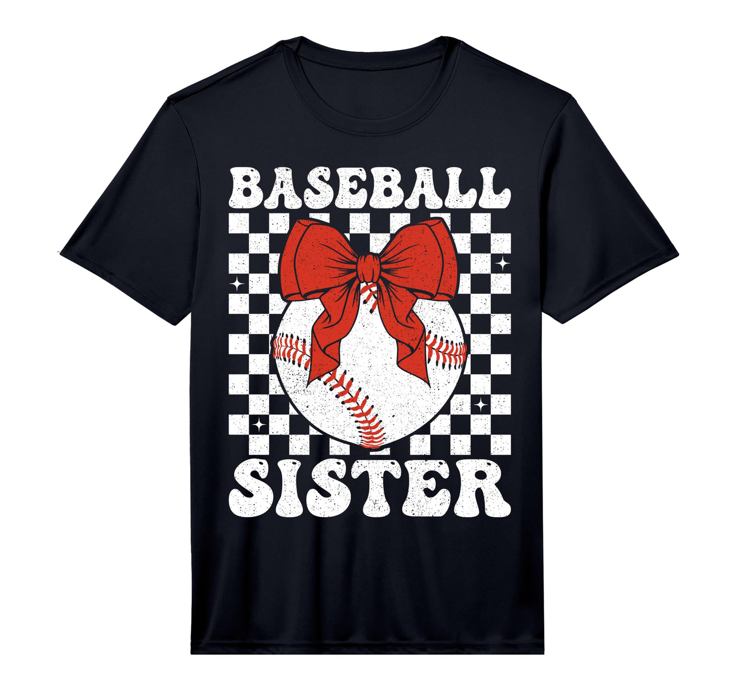 Baseball Sister Coquette Bow Sport T-Shirt - Minimalist Print Unisex - T-Shirt, Sweatshirt, Hoodie