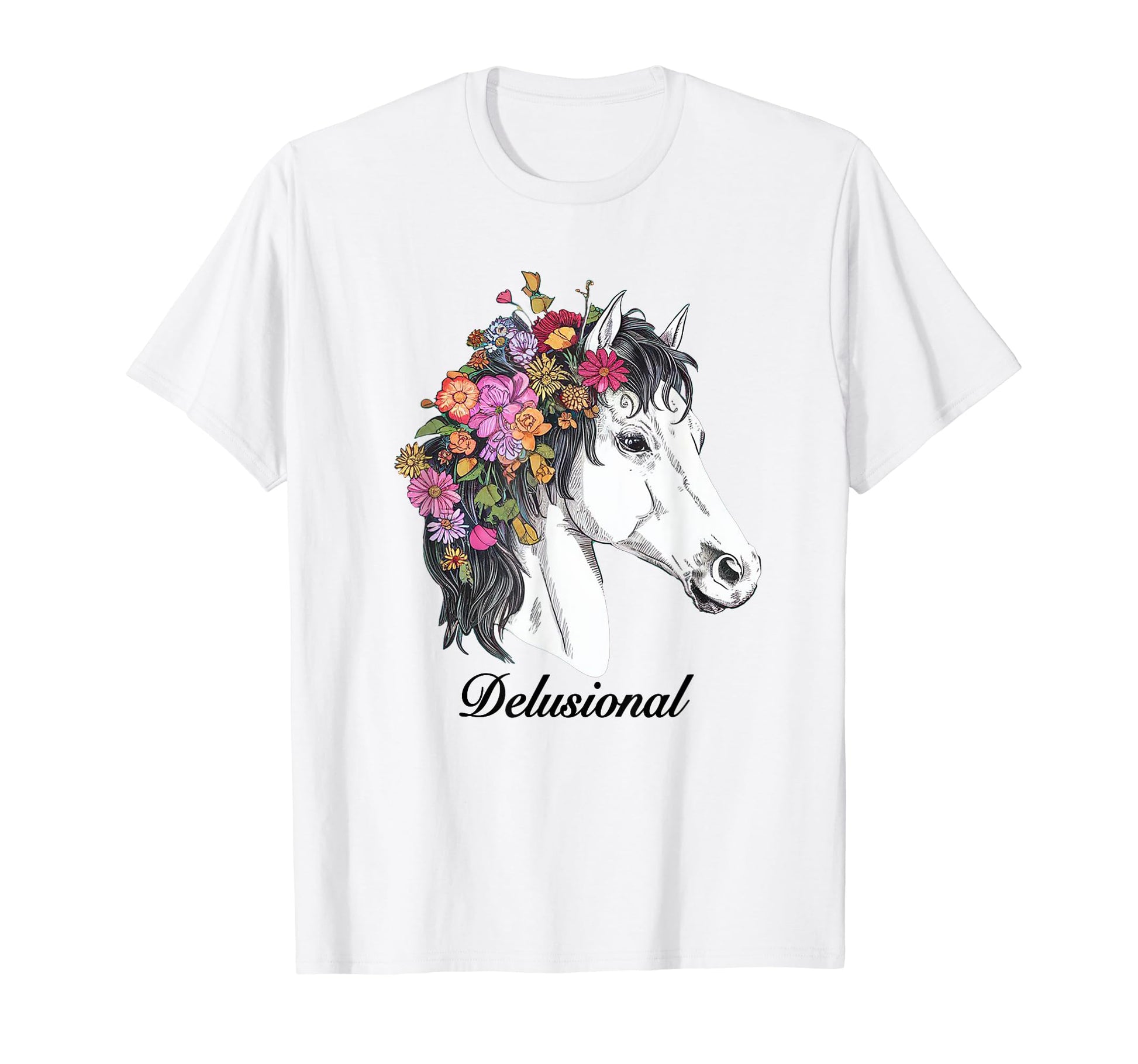 Coquette White Horse Delusional T-Shirt - Custom Art Print Men Women - T-Shirt, Sweatshirt, Hoodie
