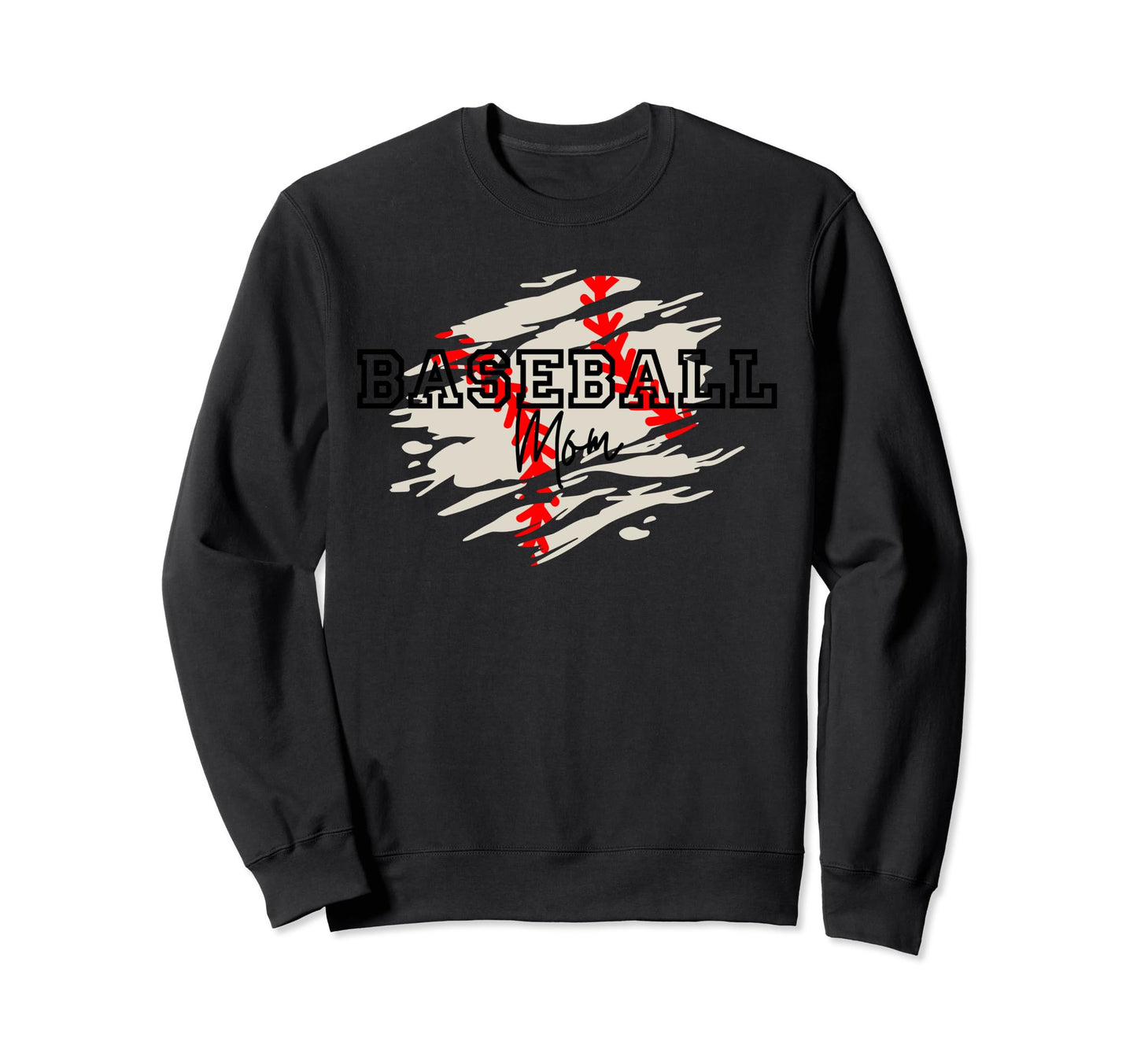 Distressed Baseball Mom Sweatshirt - Streetwear Style for Adults - T-Shirt, Sweatshirt, Hoodie
