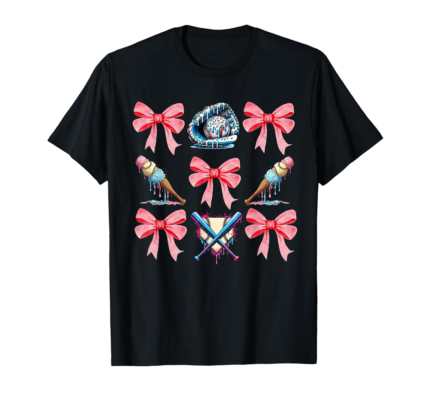 Sweet Baseball Lover Ice Cream Coquette T-Shirt - Trendy Graphic Unisex - T-Shirt, Sweatshirt, Hoodie