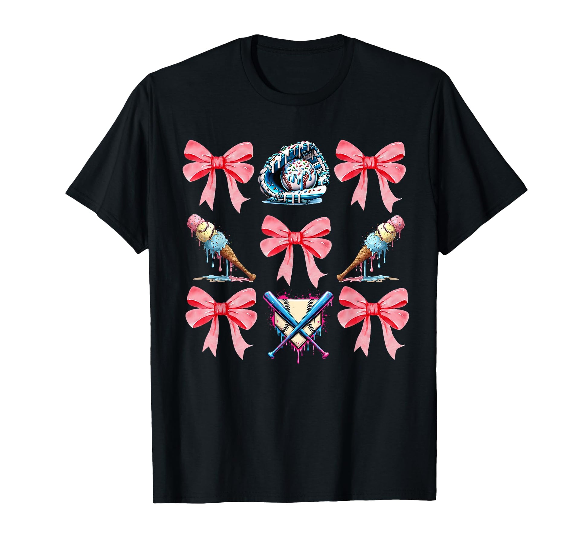 Sweet Baseball Lover Ice Cream Coquette T-Shirt - Trendy Graphic Unisex - T-Shirt, Sweatshirt, Hoodie