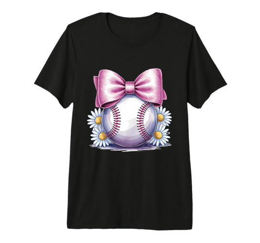 Baseball Coquette Bow Baseball T-Shirt - Casual Everyday Wear Unisex - T-Shirt, Sweatshirt, Hoodie