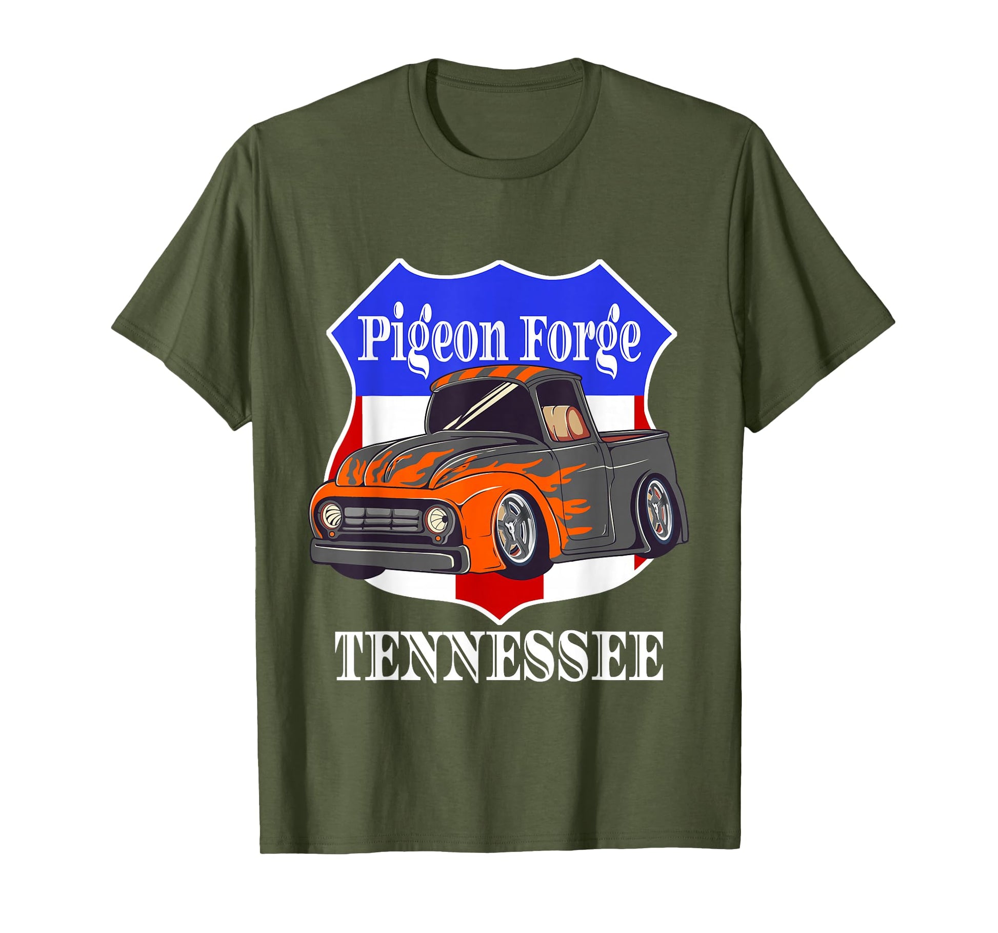 Pigeon Forge Tennessee Hot Rod Run Car T-Shirt - Novelty Apparel Men Women - T-Shirt, Sweatshirt, Hoodie