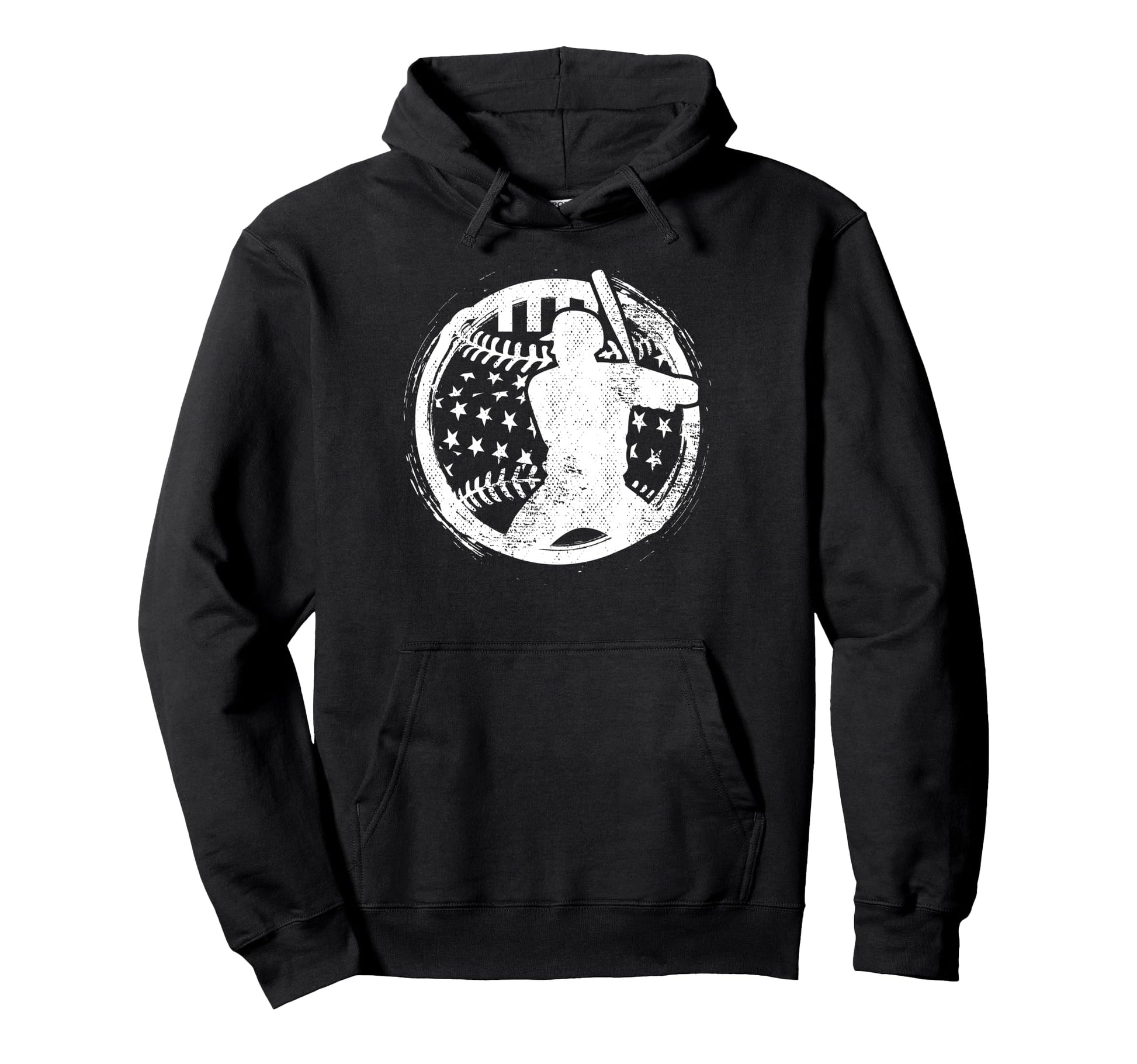 Patriotic American Flag Baseball Baseball Hoodie - Aesthetic Graphic Unisex - T-Shirt, Sweatshirt, Hoodie