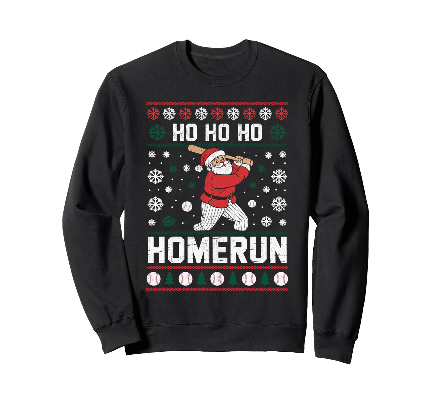 Ho Ho Home Run Funny Baseball Sweatshirt - Aesthetic Graphic for Adults - T-Shirt, Sweatshirt, Hoodie