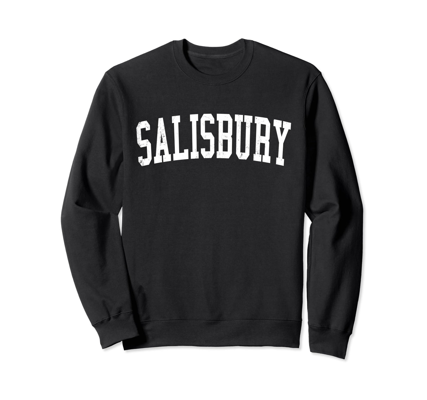 Salisbury Md Distressed White Varsity Sweatshirt - Graphic Print for Adults - T-Shirt, Sweatshirt, Hoodie