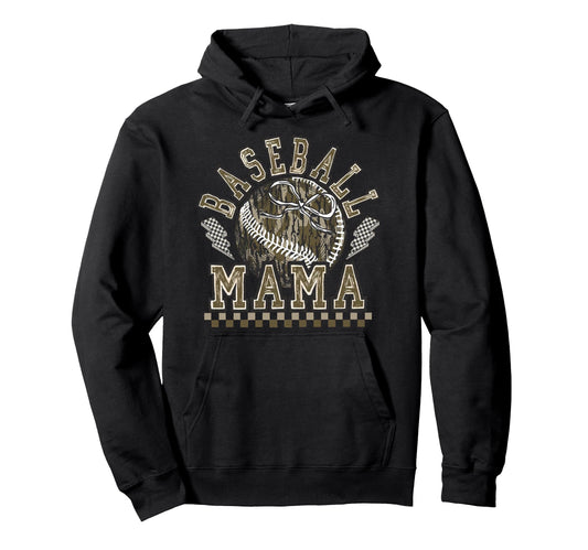 Baseball Camo Mama Game Day Tis Hoodie - Minimalist Print for Adults - T-Shirt, Sweatshirt, Hoodie