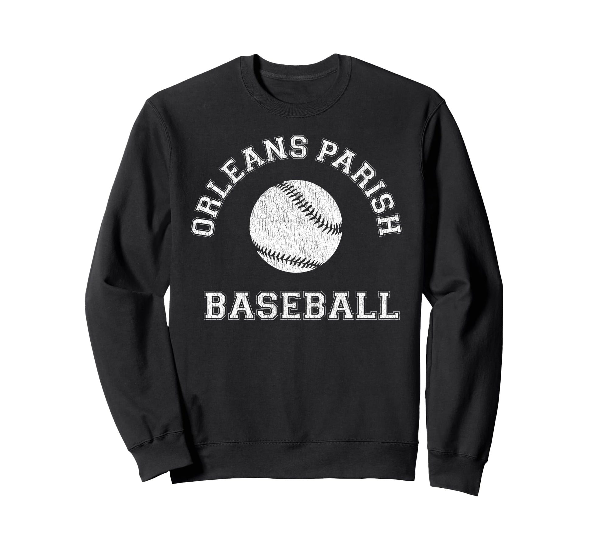 Orleans Parish Baseball Distressed Sweatshirt - Minimalist Print Men Women - T-Shirt, Sweatshirt, Hoodie