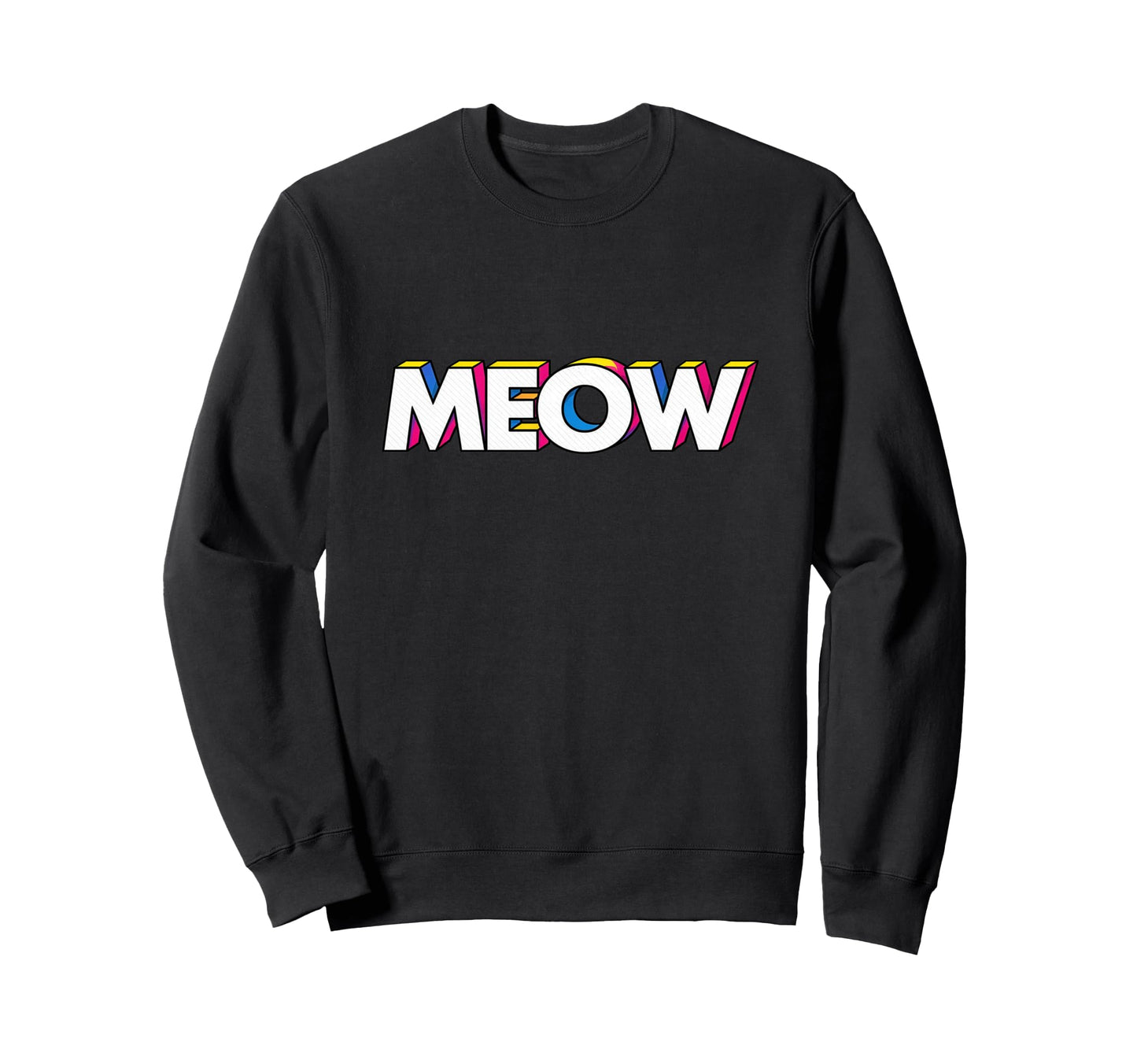 Cat Expression Meow Pop Art Typography Sweatshirt - Minimalist Print Unisex - T-Shirt, Sweatshirt, Hoodie