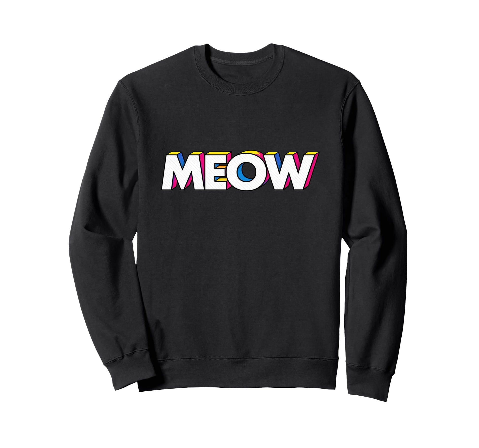 Cat Expression Meow Pop Art Typography Sweatshirt - Minimalist Print Unisex - T-Shirt, Sweatshirt, Hoodie