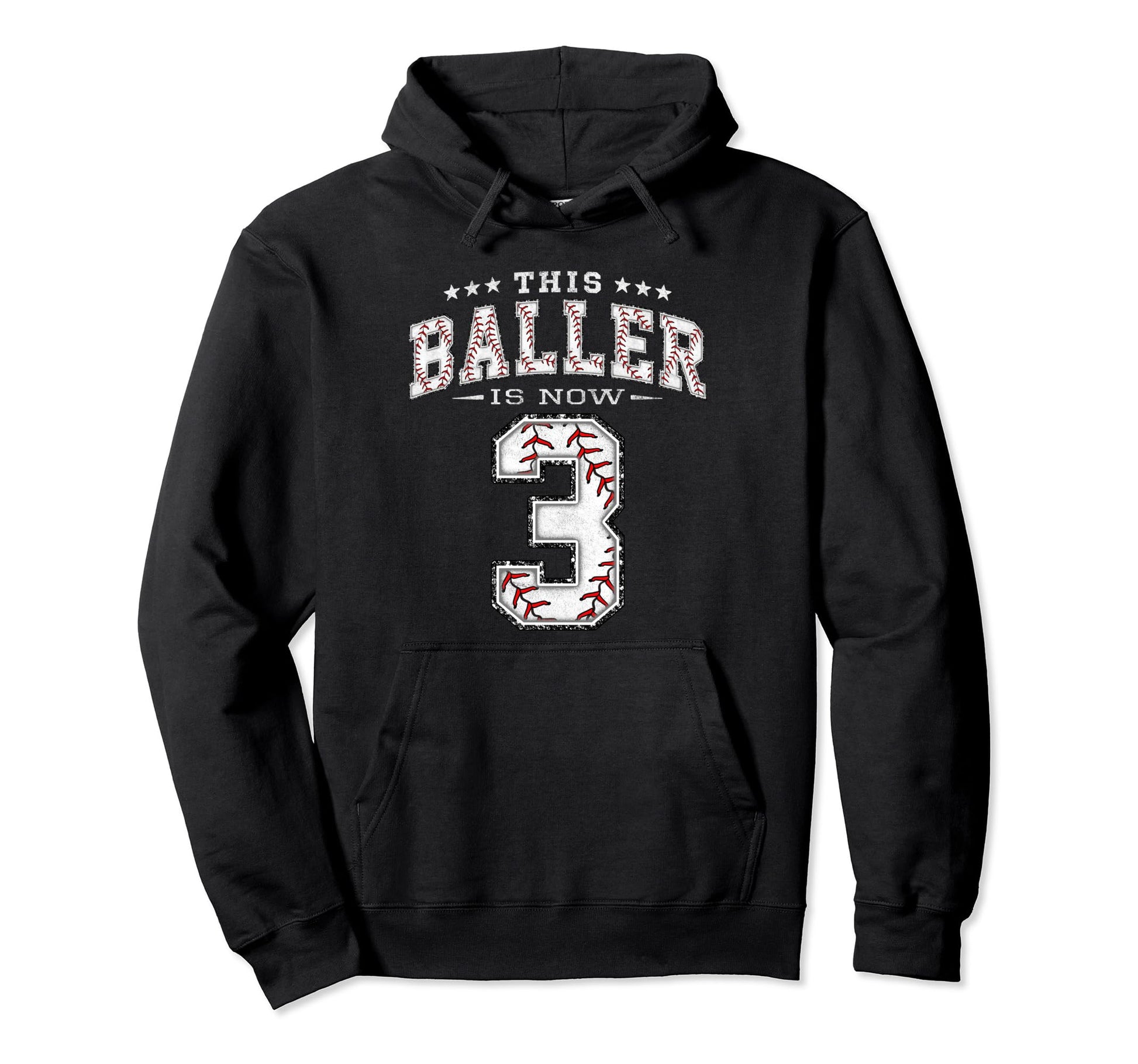 3 Years Old Birthday Baseball Theme Hoodie - Trendy Graphic Men Women - T-Shirt, Sweatshirt, Hoodie
