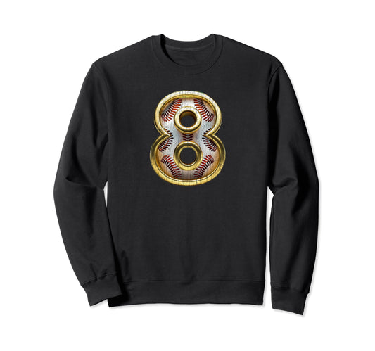 8Th Birthday Baseball Pattern Gift Sweatshirt - Novelty Apparel Unisex - T-Shirt, Sweatshirt, Hoodie