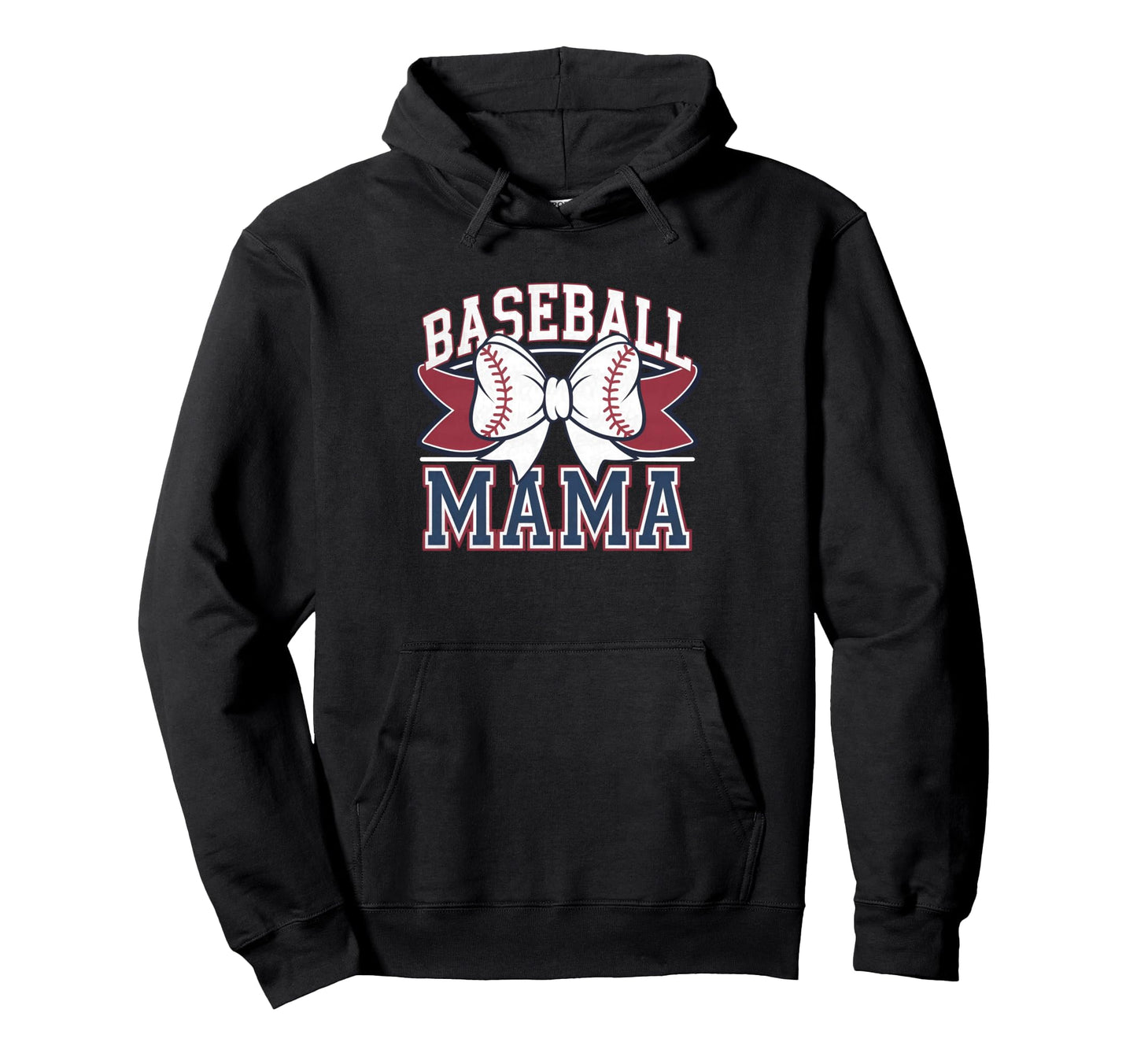 Baseball Mama Coquette Bow Game Day Hoodie - Novelty Apparel for Adults - T-Shirt, Sweatshirt, Hoodie