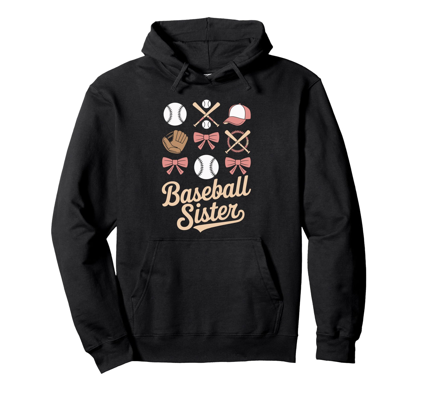 Baseball Sister Coquette Bows And Bats Hoodie - Aesthetic Graphic Unisex - T-Shirt, Sweatshirt, Hoodie