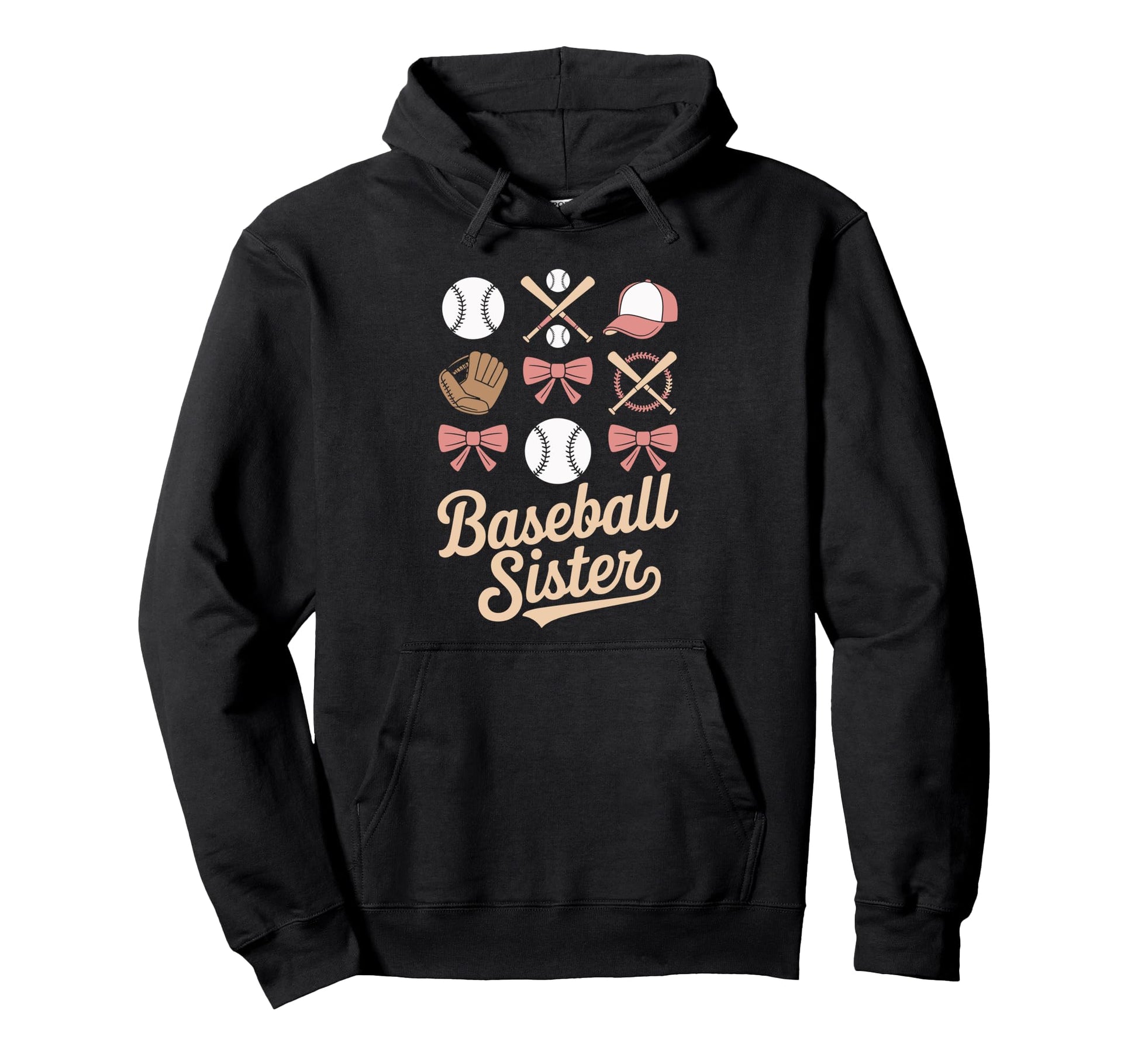 Baseball Sister Coquette Bows And Bats Hoodie - Aesthetic Graphic Unisex - T-Shirt, Sweatshirt, Hoodie