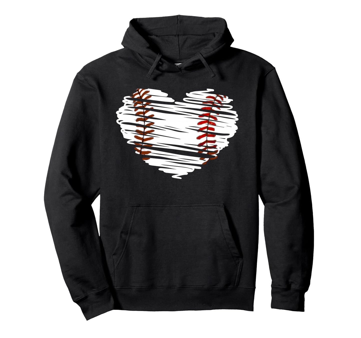Baseball Love Heart Baseball Game Hoodie - Graphic Print for Adults - T-Shirt, Sweatshirt, Hoodie