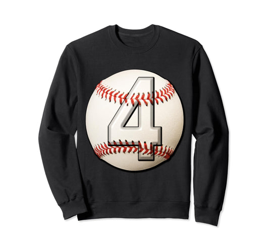 Baseball 4Th Birthday Sports Sweatshirt - Casual Everyday Wear Men Women - T-Shirt, Sweatshirt, Hoodie