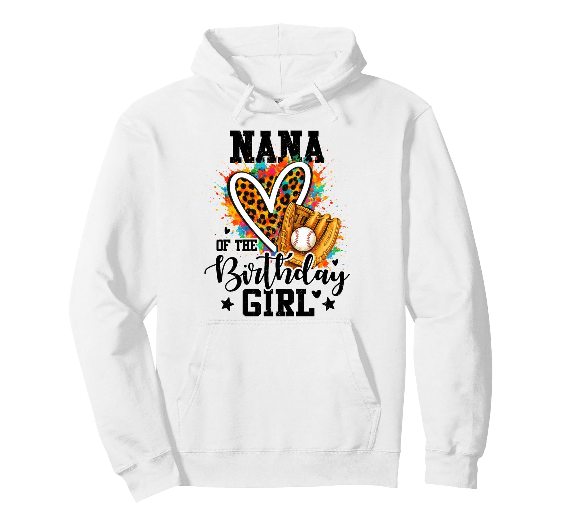 Nana Birthday Baseball Colorful Matching Hoodie - Unique Graphic Unisex - T-Shirt, Sweatshirt, Hoodie