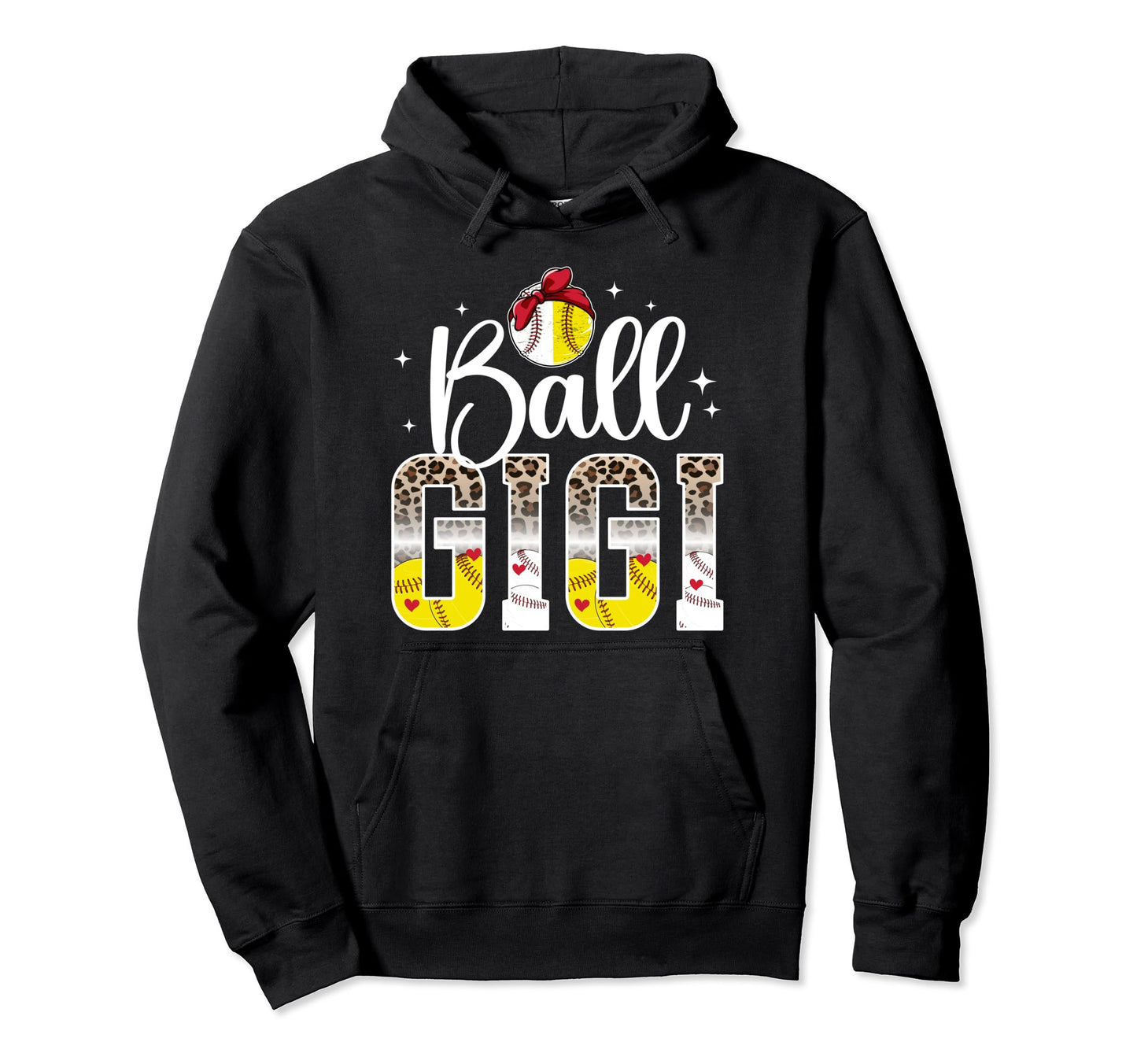Ball Gigi Leopard Baseball Softball Gigi Hoodie - Graphic Print Unisex - T-Shirt, Sweatshirt, Hoodie