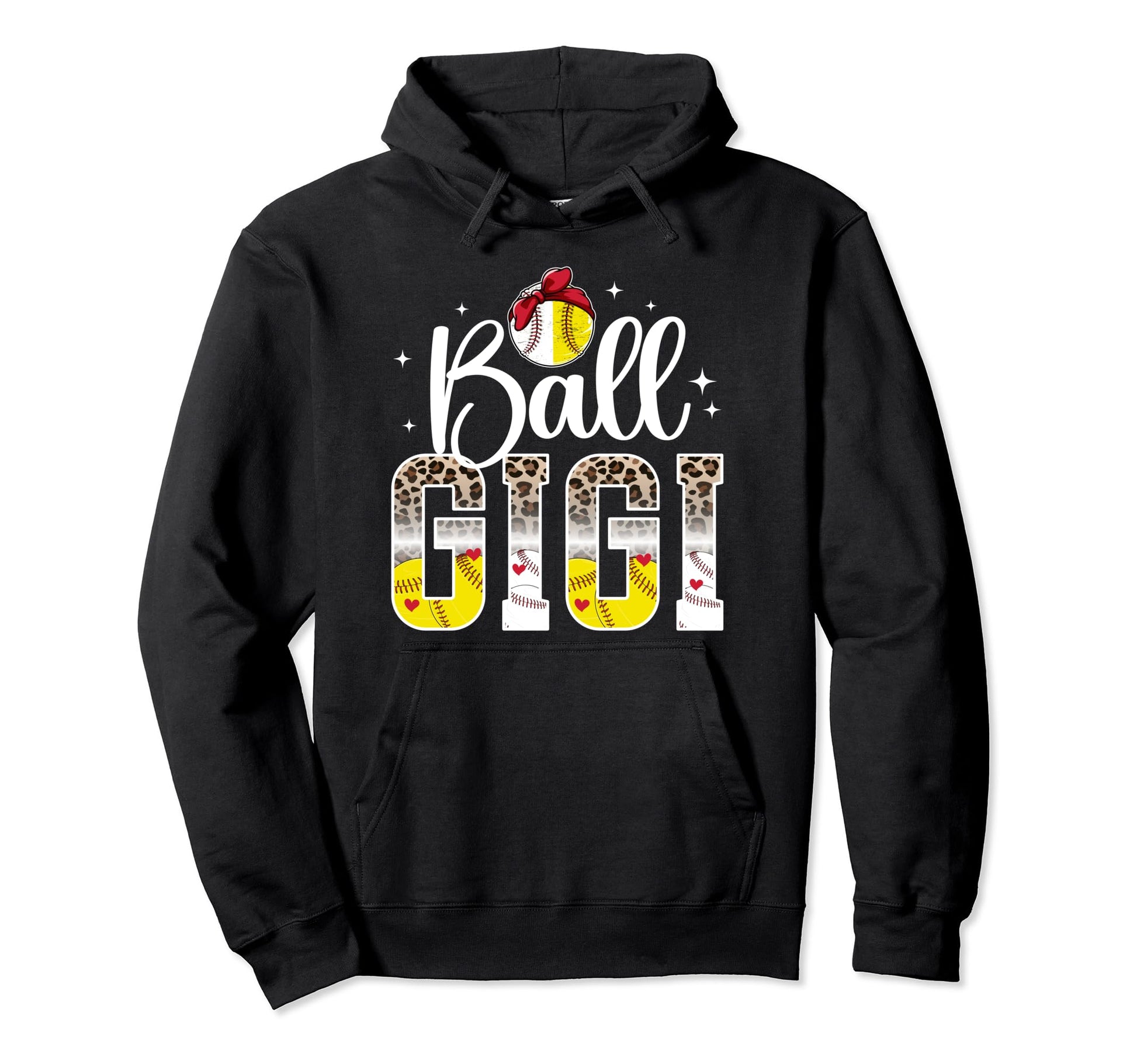 Ball Gigi Leopard Baseball Softball Gigi Hoodie - Graphic Print Unisex - T-Shirt, Sweatshirt, Hoodie