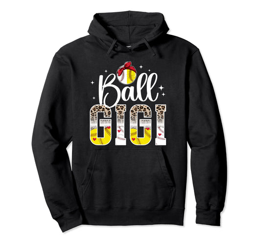 Ball Gigi Leopard Baseball Softball Gigi Hoodie - Graphic Print Unisex - T-Shirt, Sweatshirt, Hoodie
