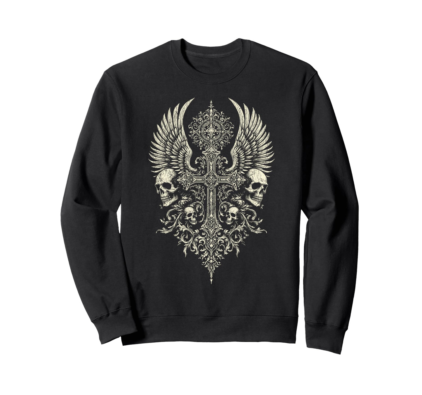 Gothic Cross Grunge Core Emo Sweatshirt - Streetwear Style for Adults - T-Shirt, Sweatshirt, Hoodie