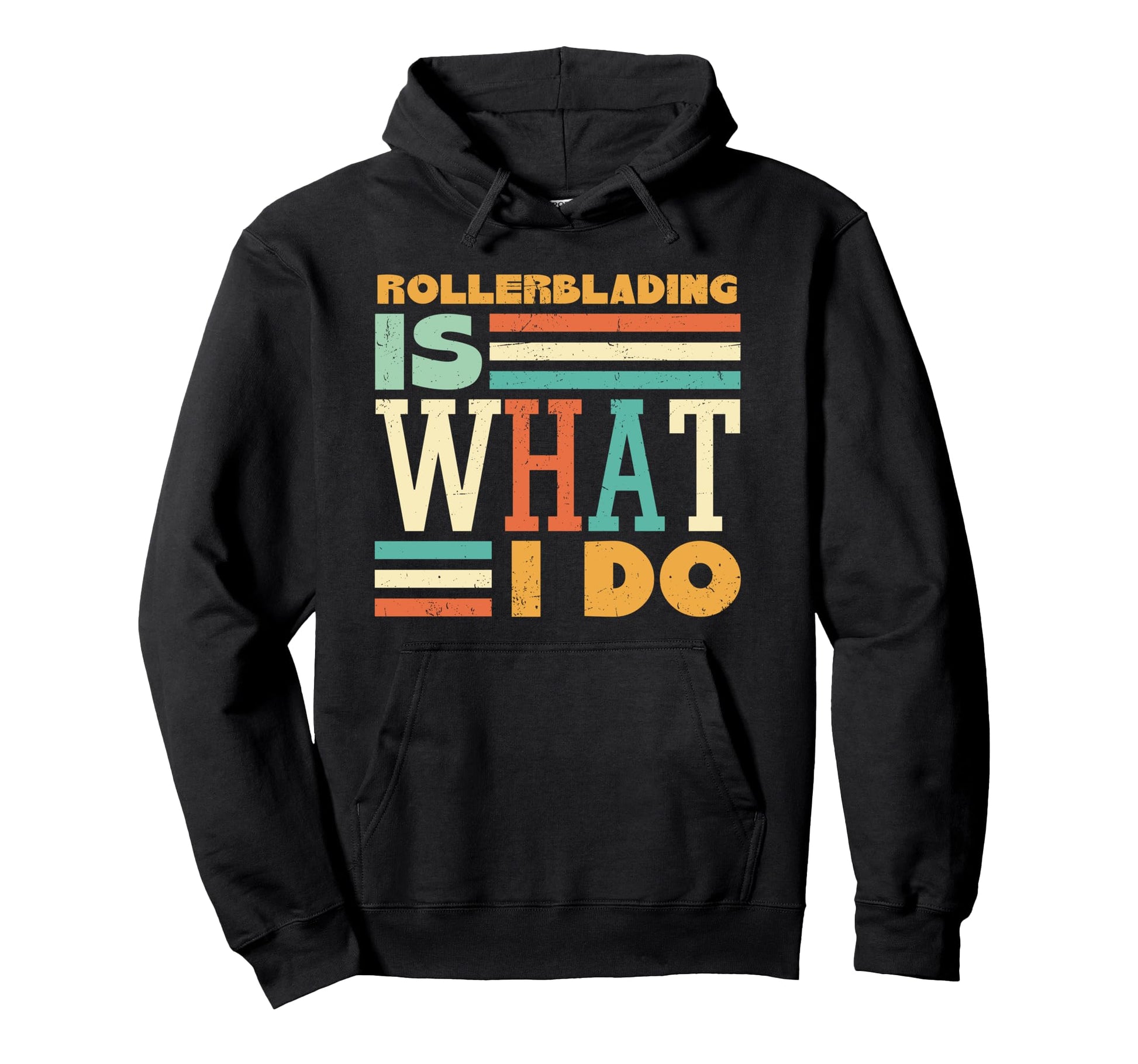 Rollerblading Is What I Do Striped Hoodie - Unique Graphic Men Women - T-Shirt, Sweatshirt, Hoodie