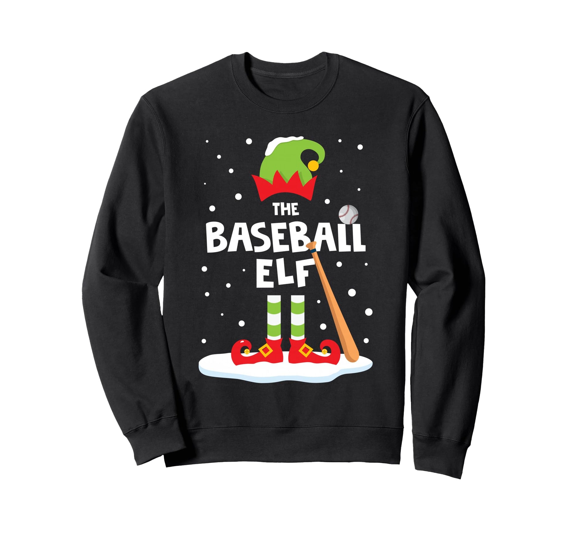 Funny Baseball Elf Matching Family Sweatshirt - Custom Art Print Unisex - T-Shirt, Sweatshirt, Hoodie