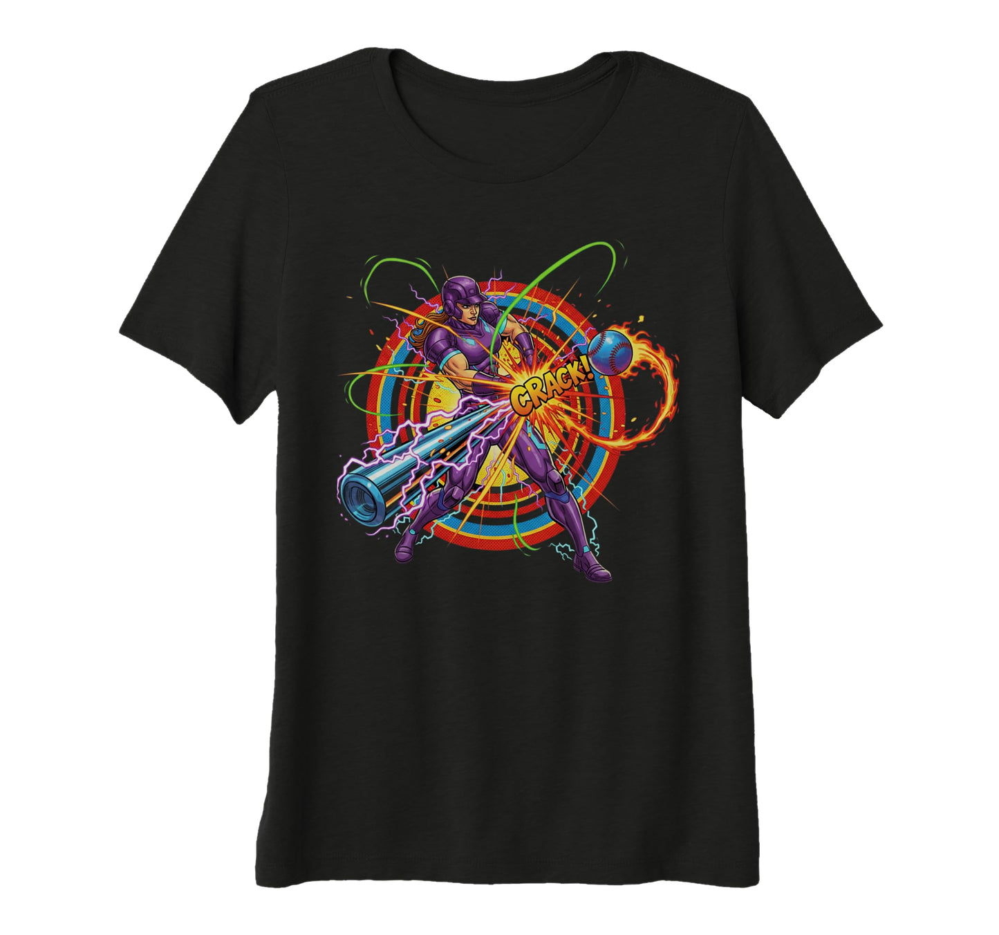 Womens Comic Baseball Power Swing T-Shirt - Aesthetic Graphic Unisex - T-Shirt, Sweatshirt, Hoodie