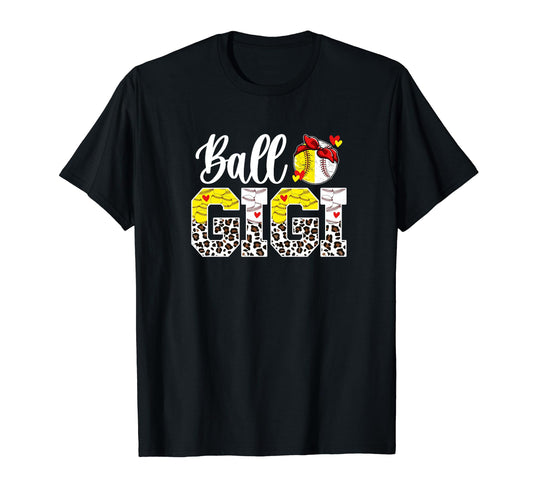 Ball Gigi Leopard Baseball Softball Gigi T-Shirt - Unique Graphic Unisex - T-Shirt, Sweatshirt, Hoodie