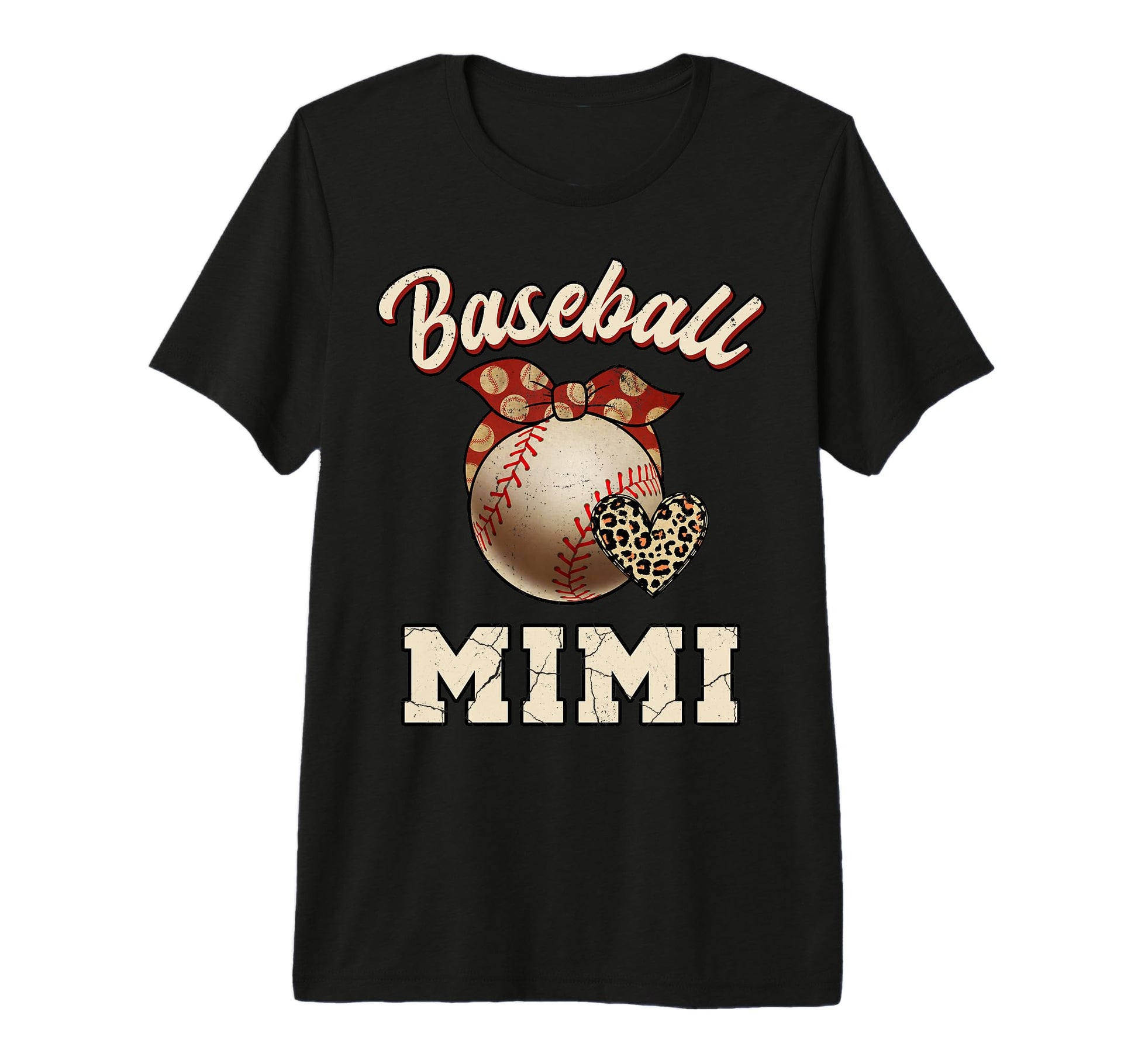 Baseball Mimi Bandana Leopard Heart T-Shirt - Custom Art Print Men Women - T-Shirt, Sweatshirt, Hoodie