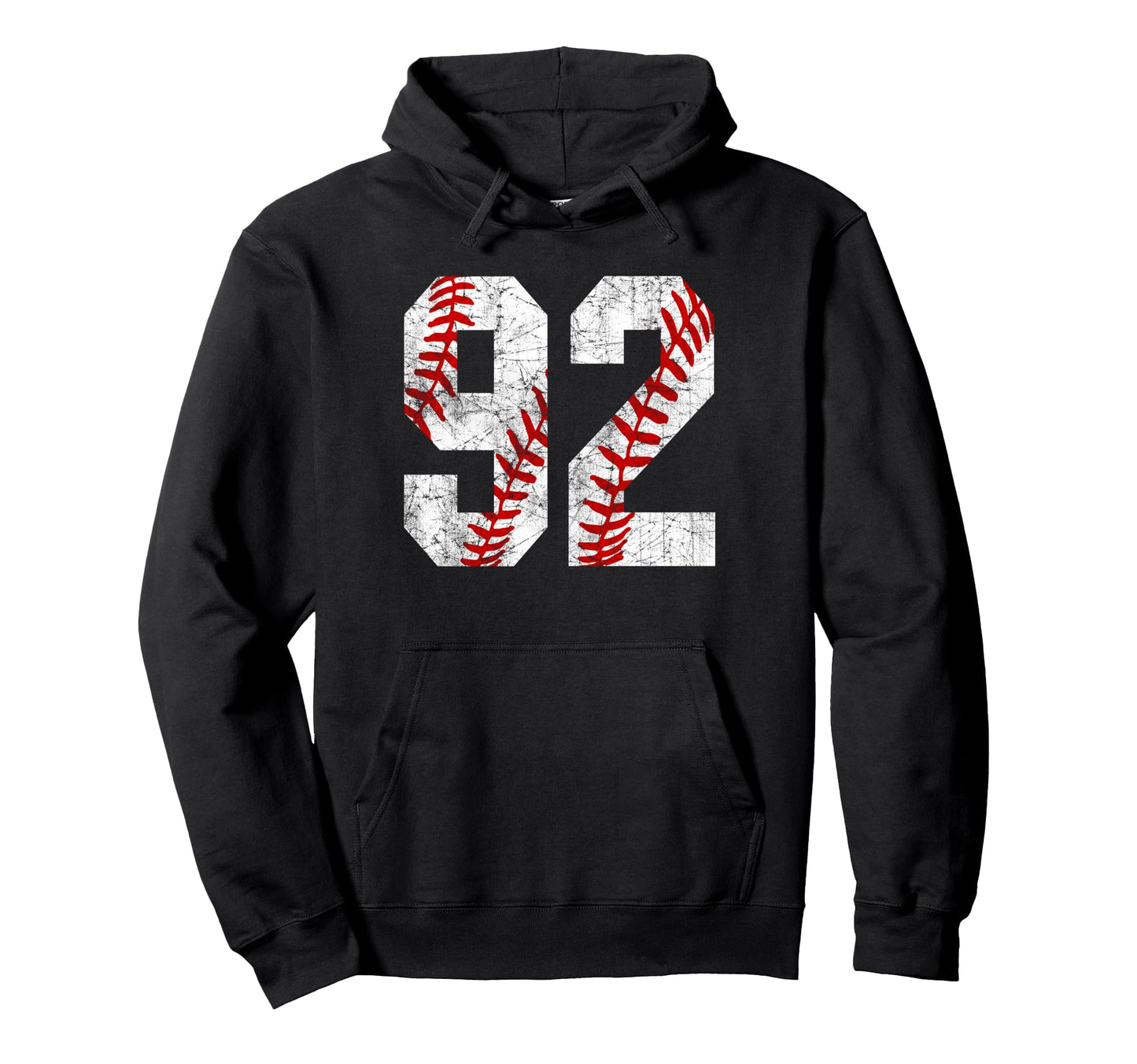 Distressed Baseball Number 92 Jersey Hoodie - Streetwear Style for Adults - T-Shirt, Sweatshirt, Hoodie