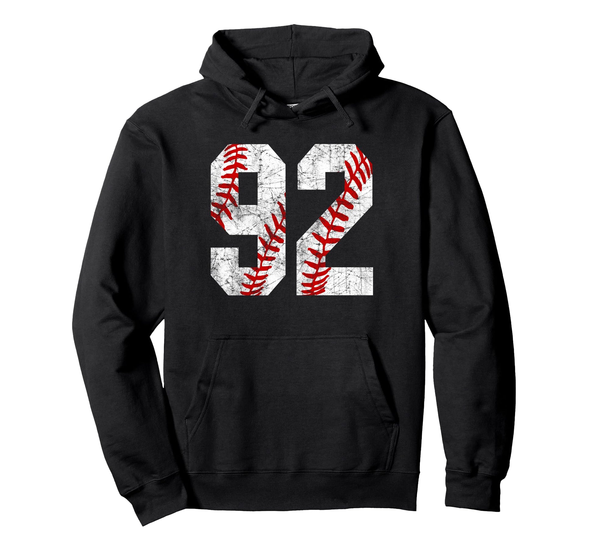 Distressed Baseball Number 92 Jersey Hoodie - Streetwear Style for Adults - T-Shirt, Sweatshirt, Hoodie