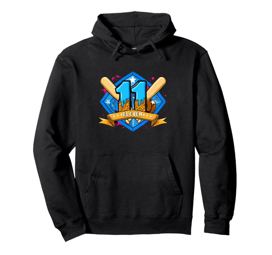 Baseball 11 Year Old Ice Cream Hoodie - Aesthetic Graphic for Adults - T-Shirt, Sweatshirt, Hoodie