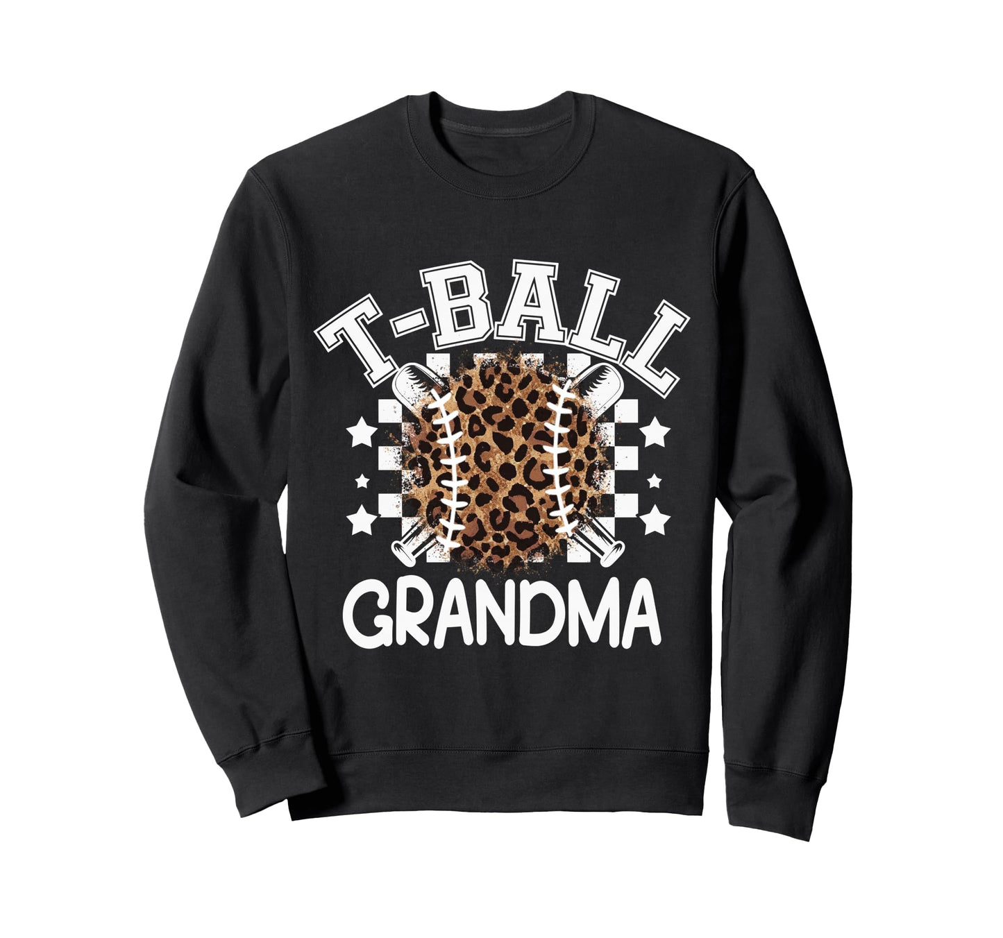 T Ball Teeball Grandma Leopard Sweatshirt - Aesthetic Graphic for Adults - T-Shirt, Sweatshirt, Hoodie