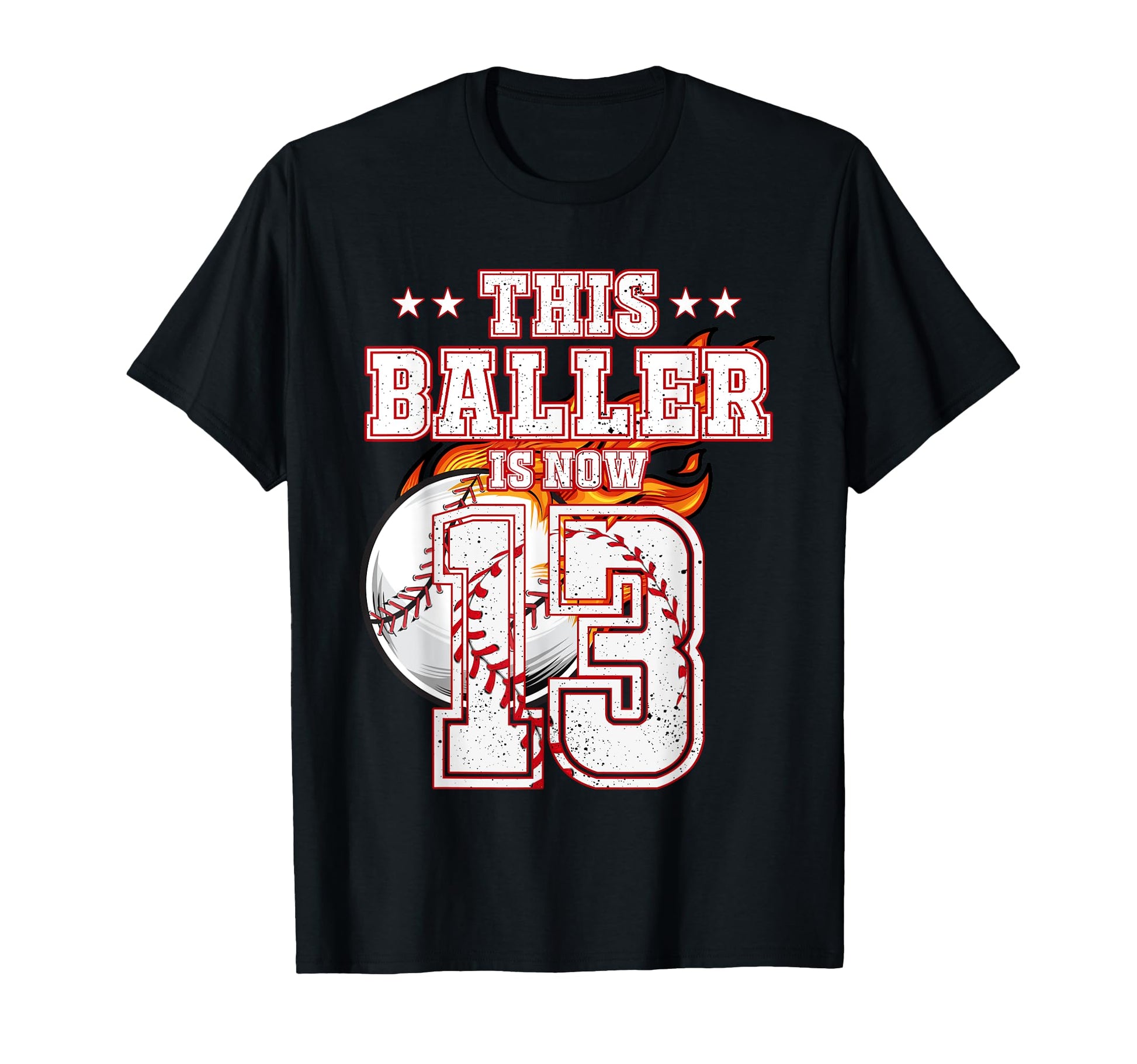 This Baller Is Now 13 Years Old Baseball T-Shirt - Unique Graphic Unisex - T-Shirt, Sweatshirt, Hoodie