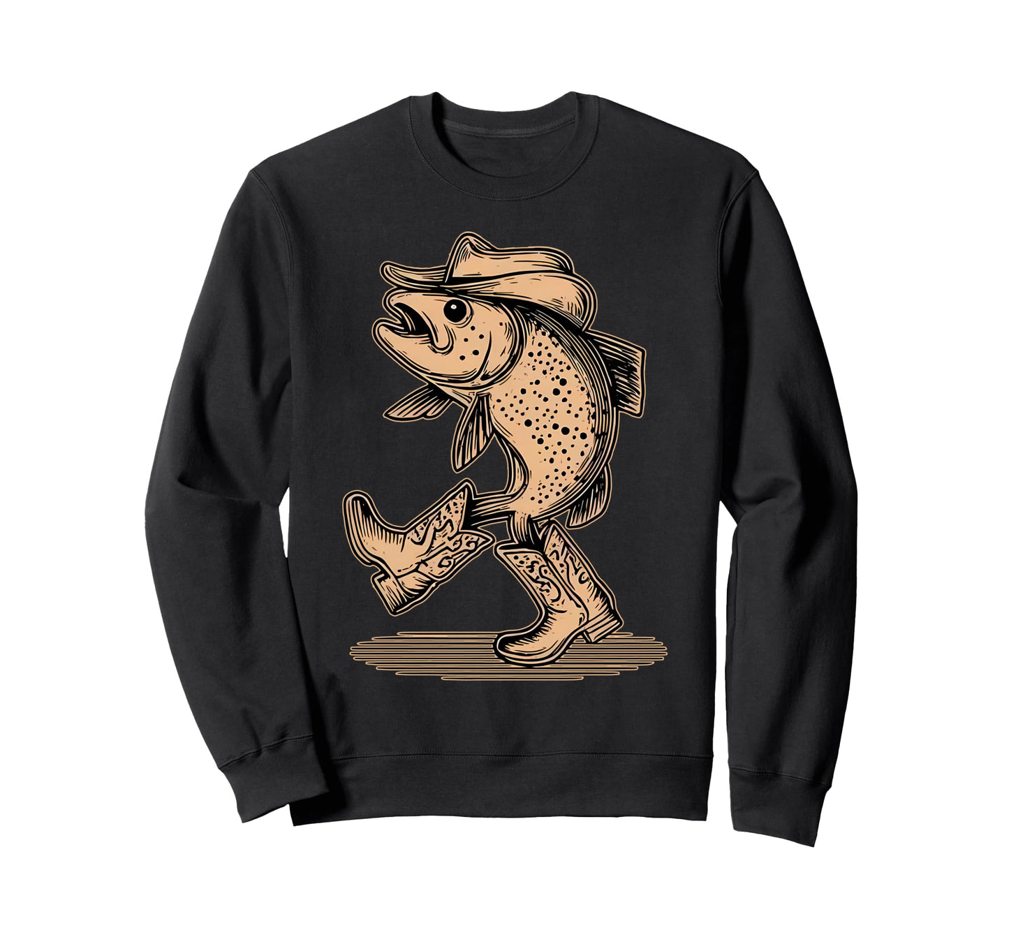 Fish Wearing Cowboy Hat Cowgirl Sweatshirt - Novelty Apparel Men Women - T-Shirt, Sweatshirt, Hoodie